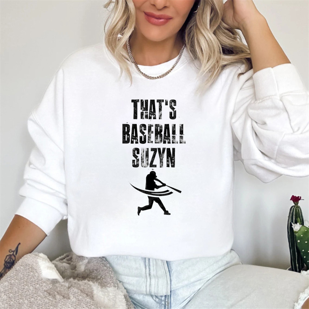 Dorawear™ Baseball Player Silhouette With Text Thats Baseball Suzyn Unisex Classic Sweatshirt