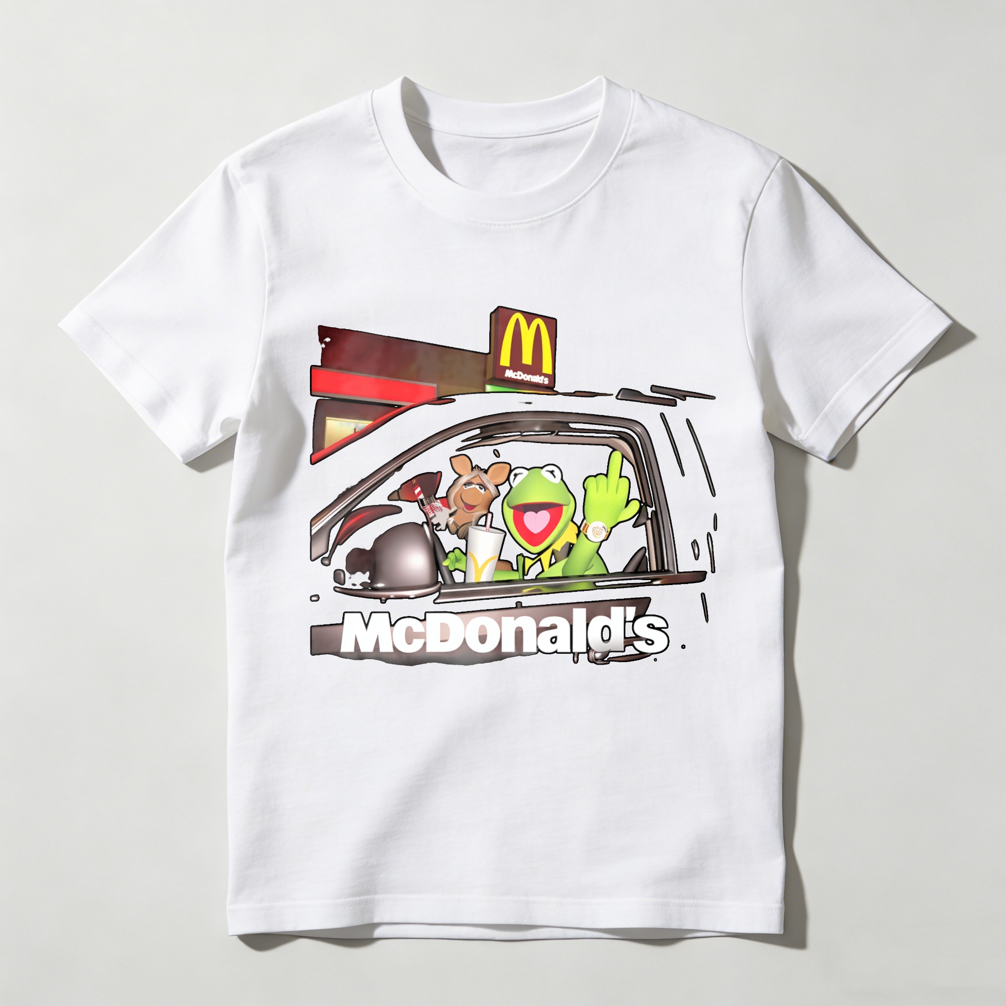 Dorawear™ Muppets In Car At Mcdonalds Drive Thru T Shirt