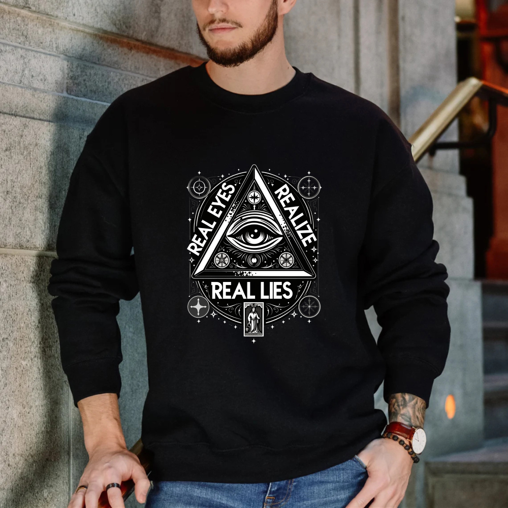 Dorawear™ All Seeing Eye Symbol Real Eyes Real Lies Unisex Classic Sweatshirt