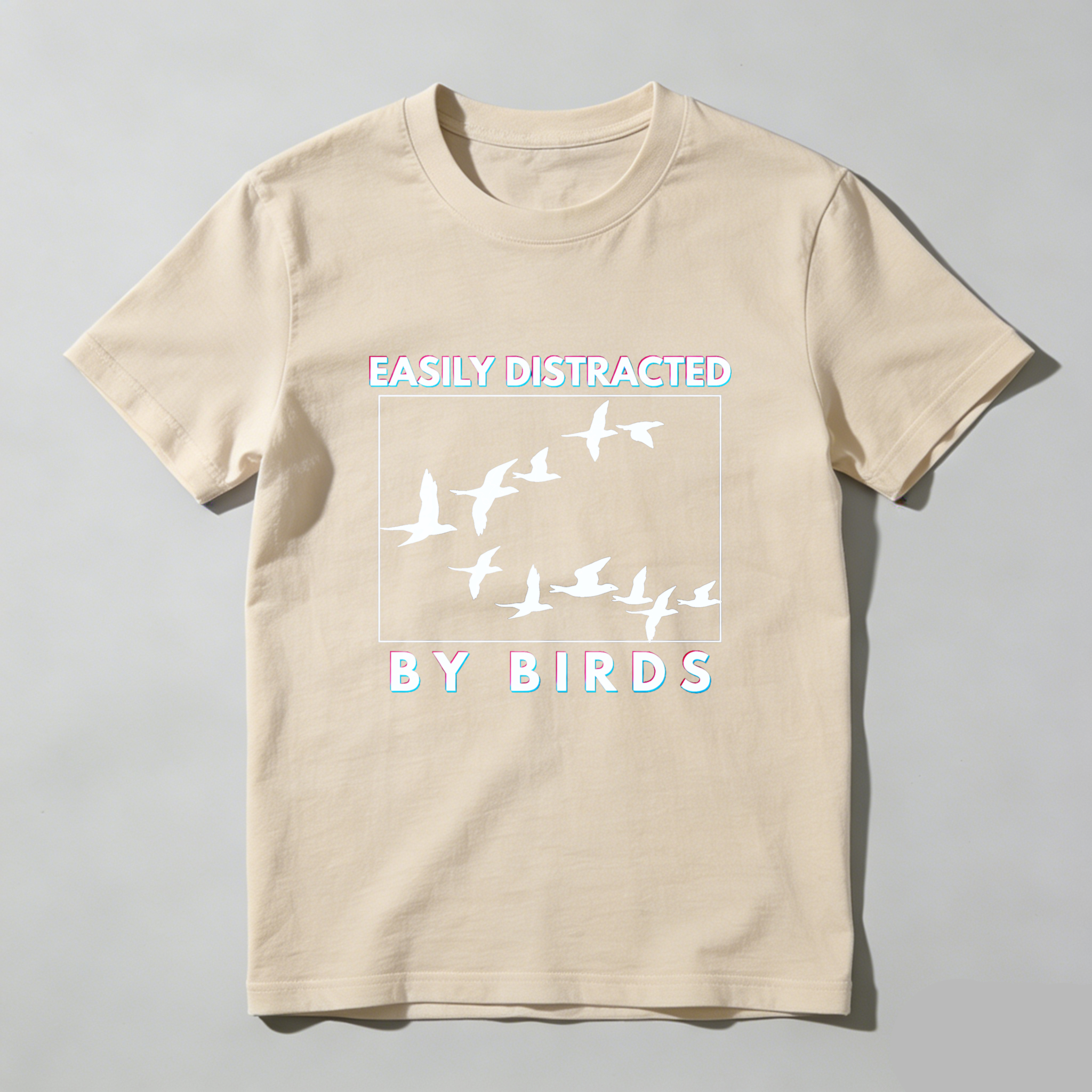 Dorawear Easily Distracted By Birds Pure Cotton Short Sleeve T Shirt