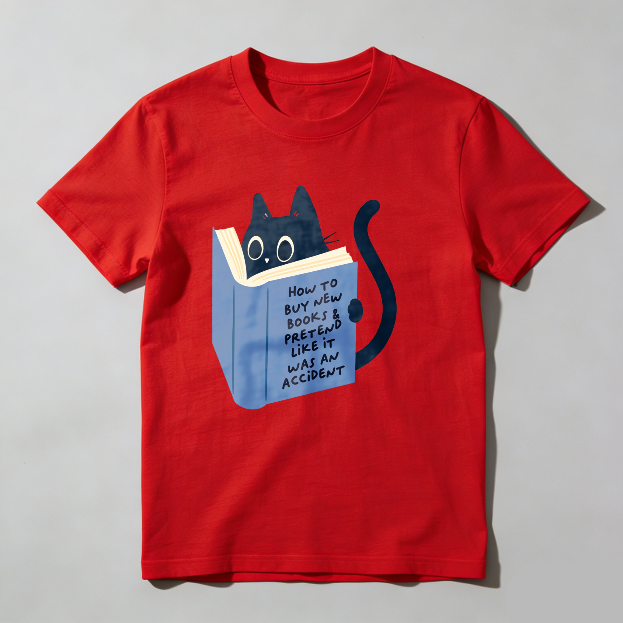Dorawear Cat Reading Book With Text On Cover T Shirt