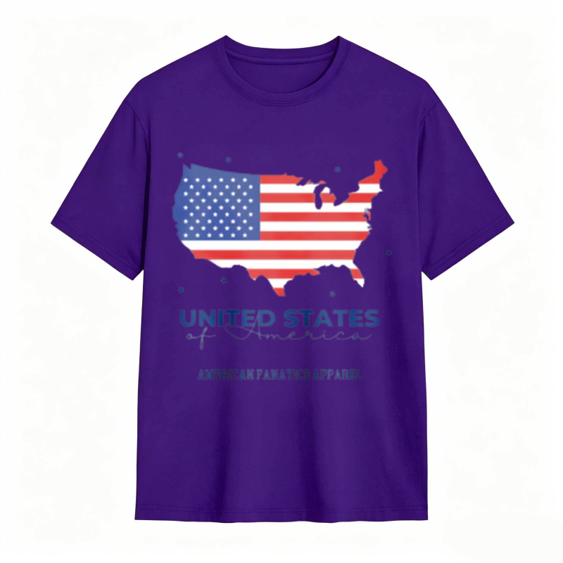 United States Map With American Flag Design T-shirt