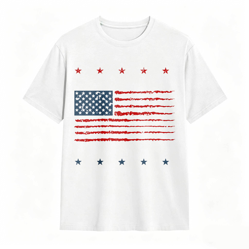 Dorawear™American Flag Design With Stars And Stripes T-shirt