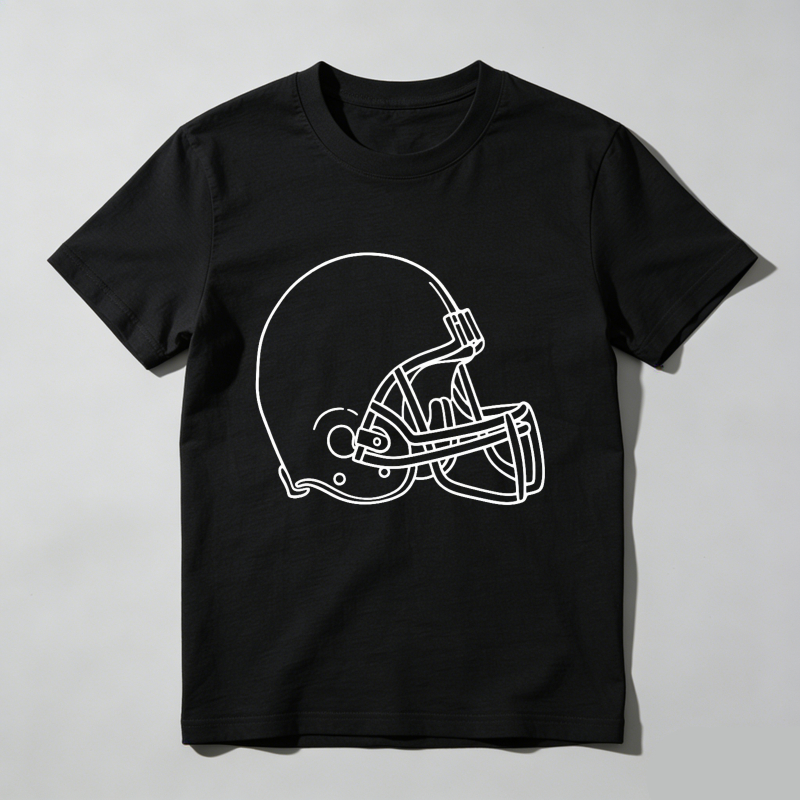Dorawear™ Football Helmet Outline Design Print T Shirt