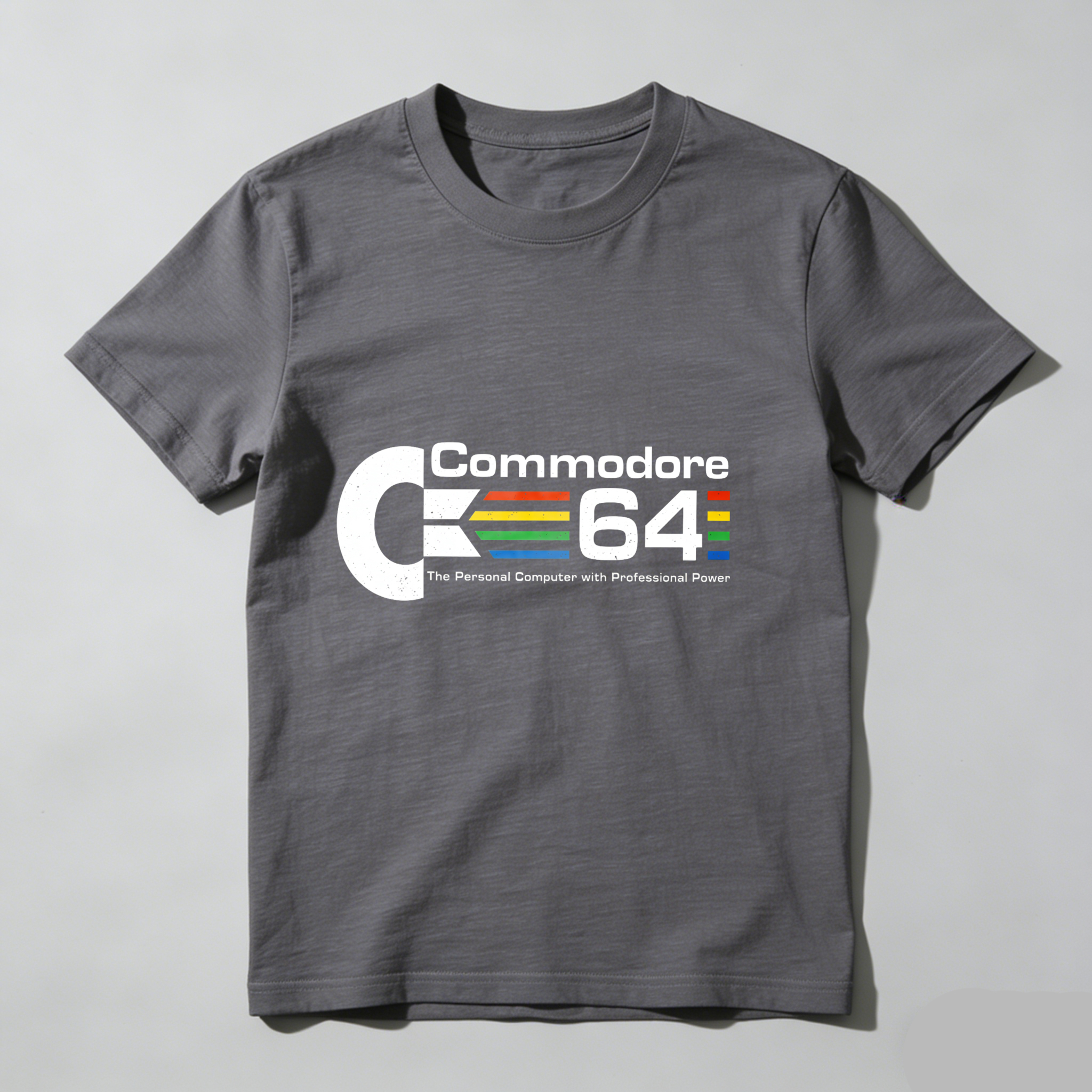 Dorawear™ Commodore C64 Logo With Rainbow Stripes T Shirt