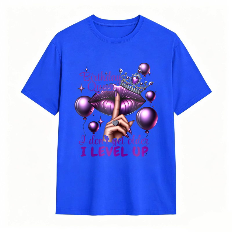 Birthday Queen Lips Crown Balloons I Don't Get Older I Level Up Unisex Classic T-shirt