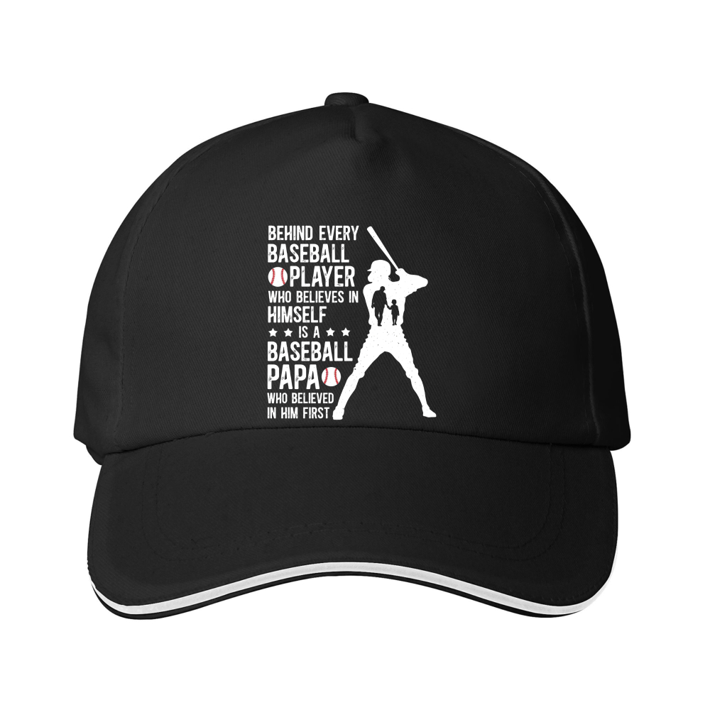 Dorawear™ Baseball Cap Baseball Player Silhouette And Inspirational Quote For Father And Son Baseball Fans