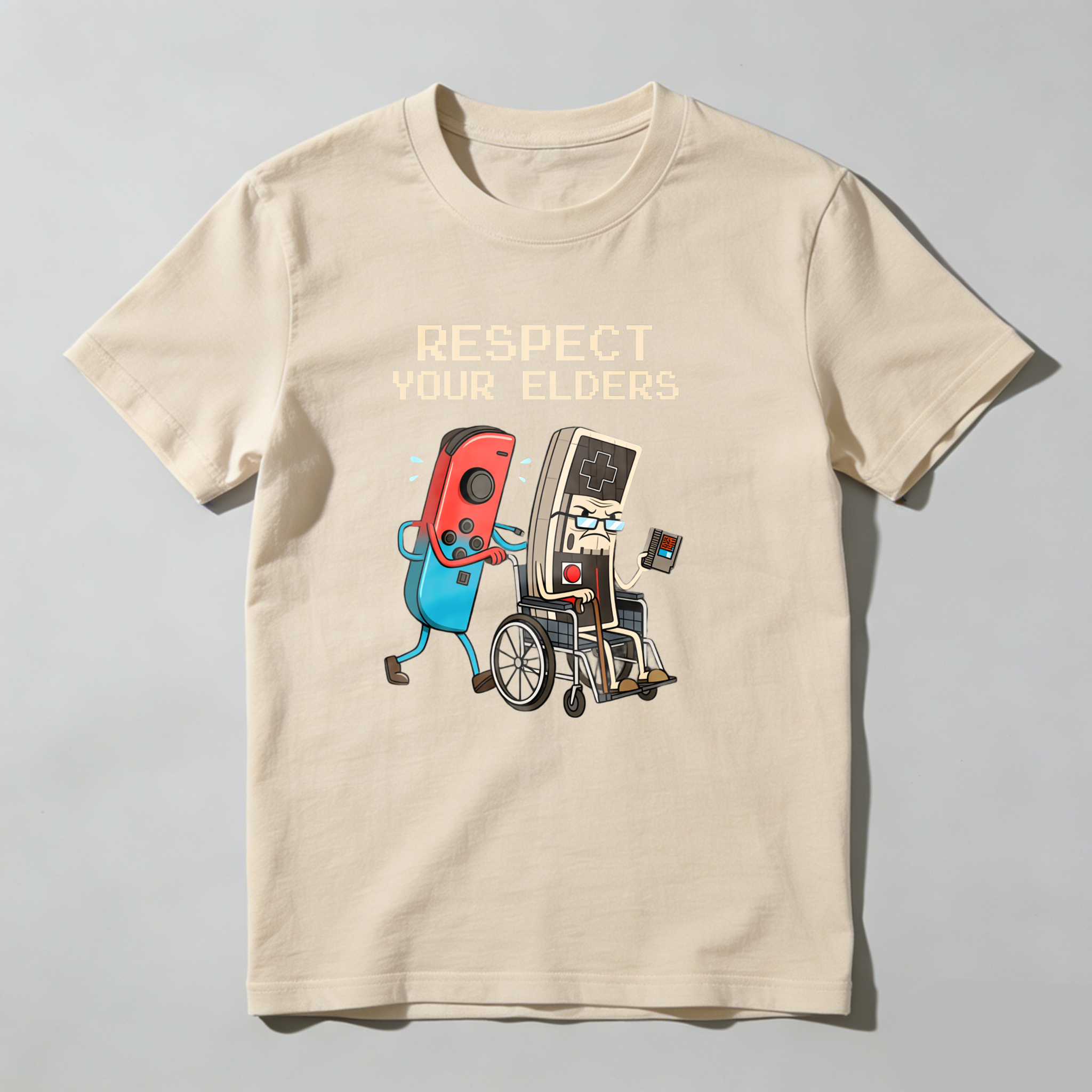 Respect Your Elders Game Controllers tshirt 100% cotton