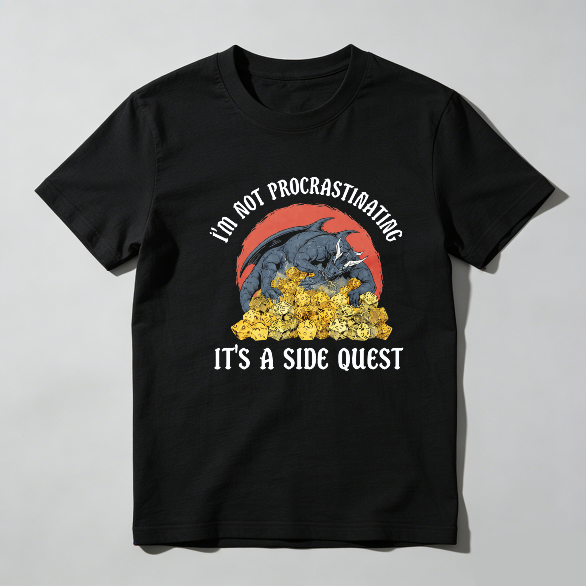 Dorawear™ Dragon Hoard Procrastination Side Quest Pure Cotton Short Sleeve T-Shirt-Dorawear