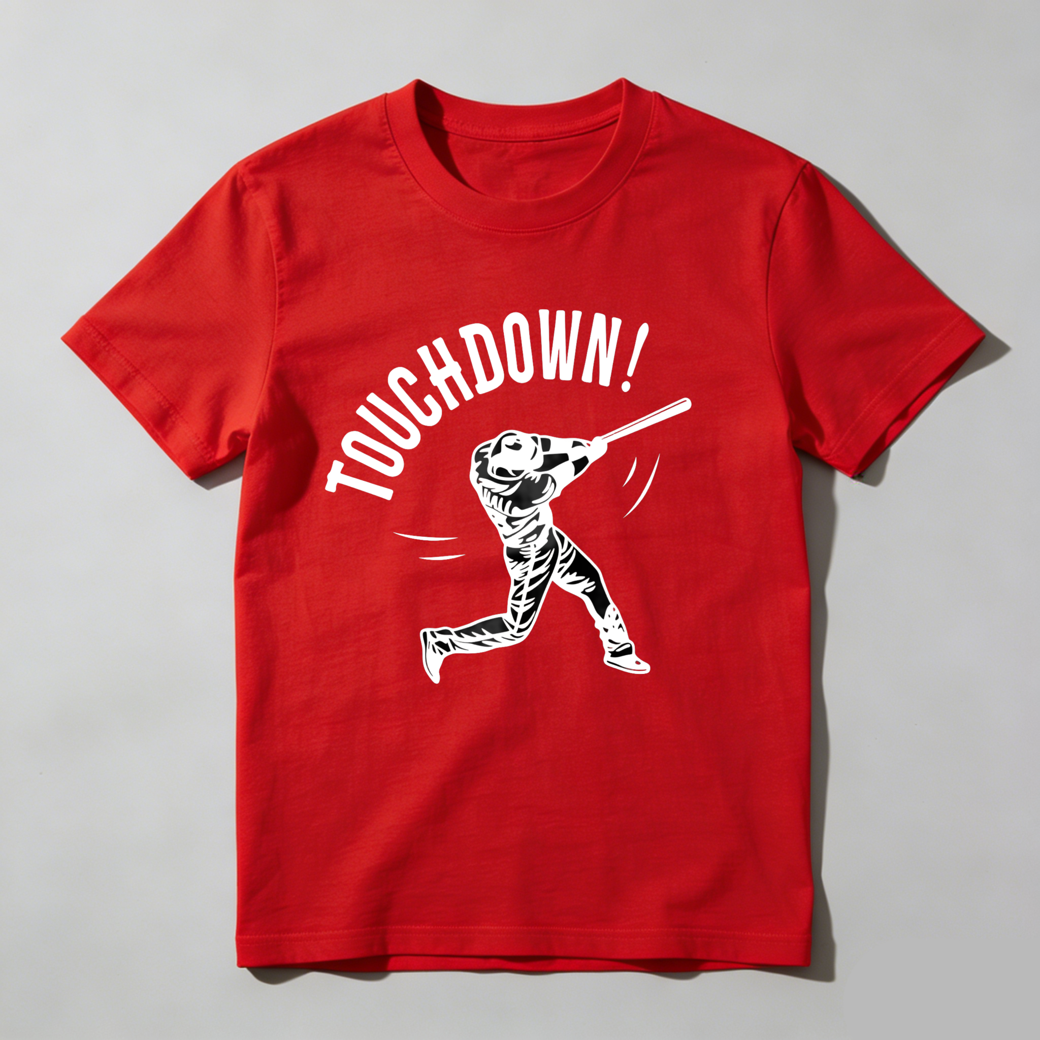 Dorawear™ Touchdown T-Shirt Featuring Baseball Player Swinging Bat