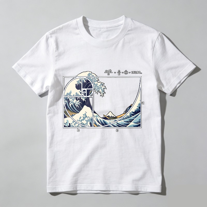 Dorawear™ Wave Fibonacci Golden Ratio Art T Shirt