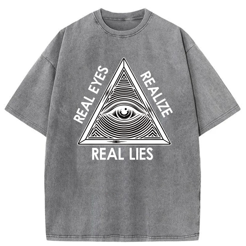 Dorawear™  Real Eyes Realize Real Lies Washed Cotton T-Shirt