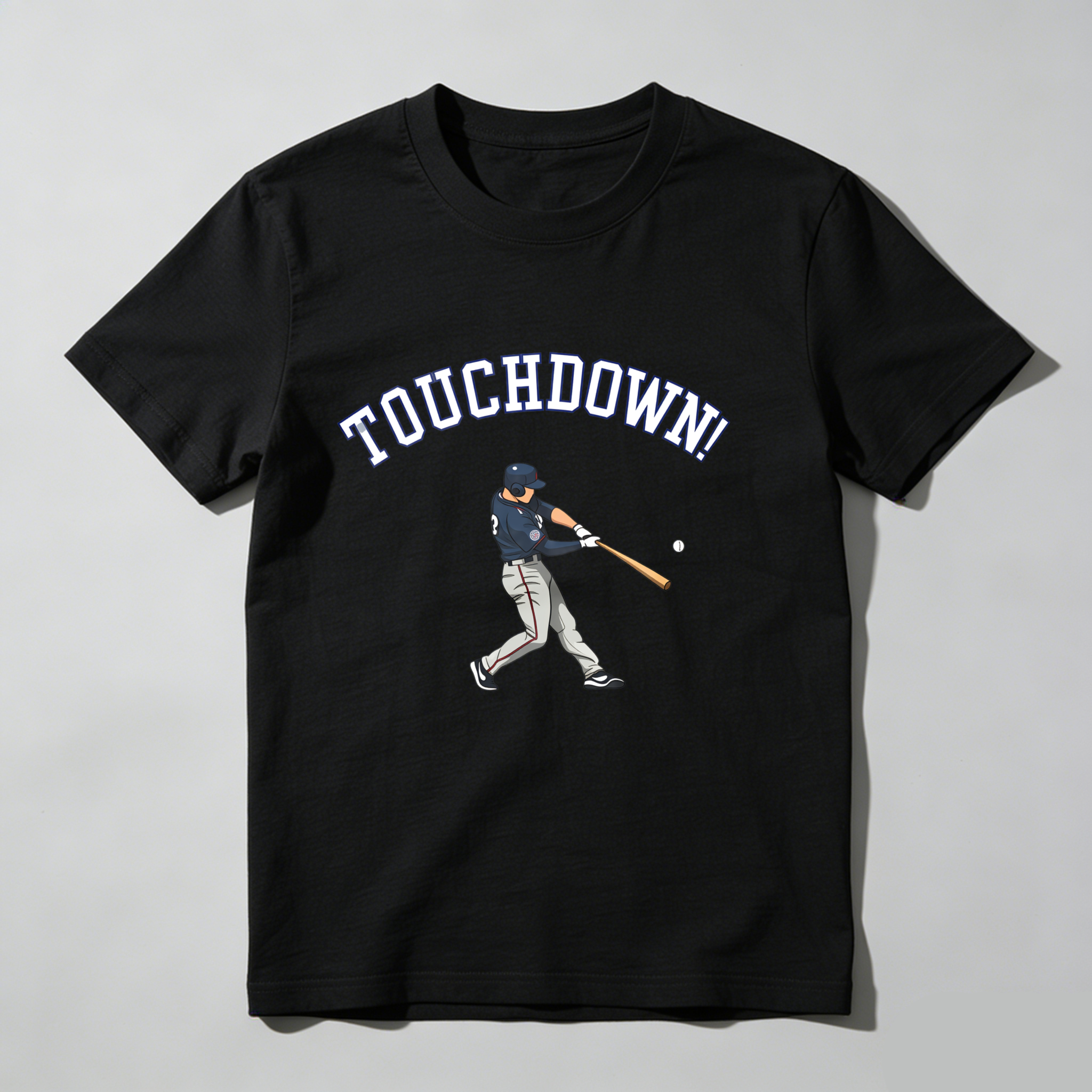 Dorawear™ Dynamic Baseball Player Touchdown Bat Swing T-Shirt