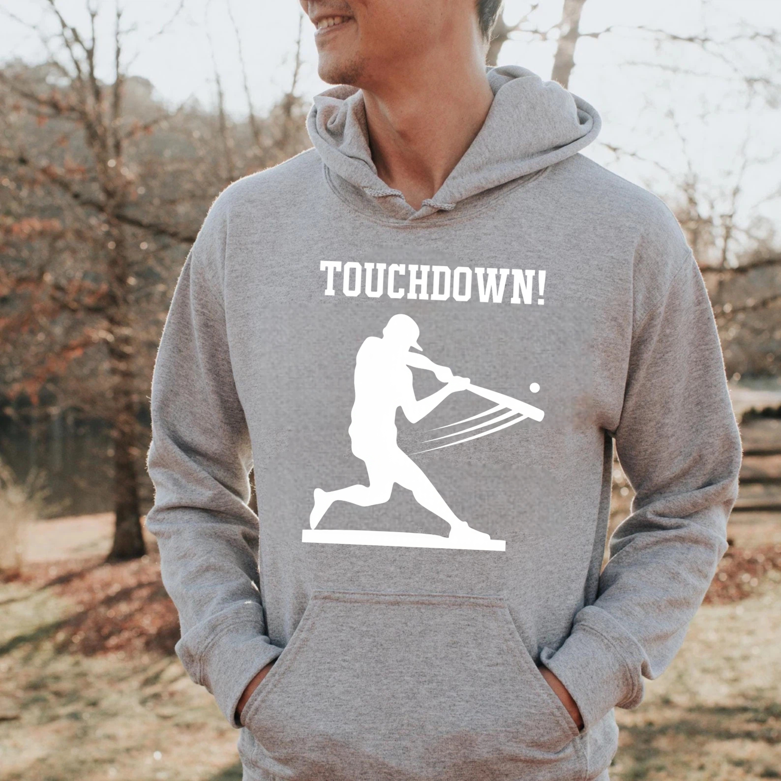 Dorawear™ Touchdown Lacrosse Player Silhouette Hoodie Sport Fan Gift Sweatshirt