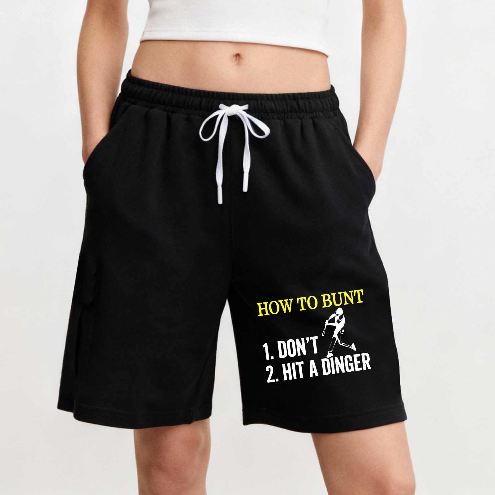 Dorawear™ How To Bunt Baseball Humor Shorts-Dorawear