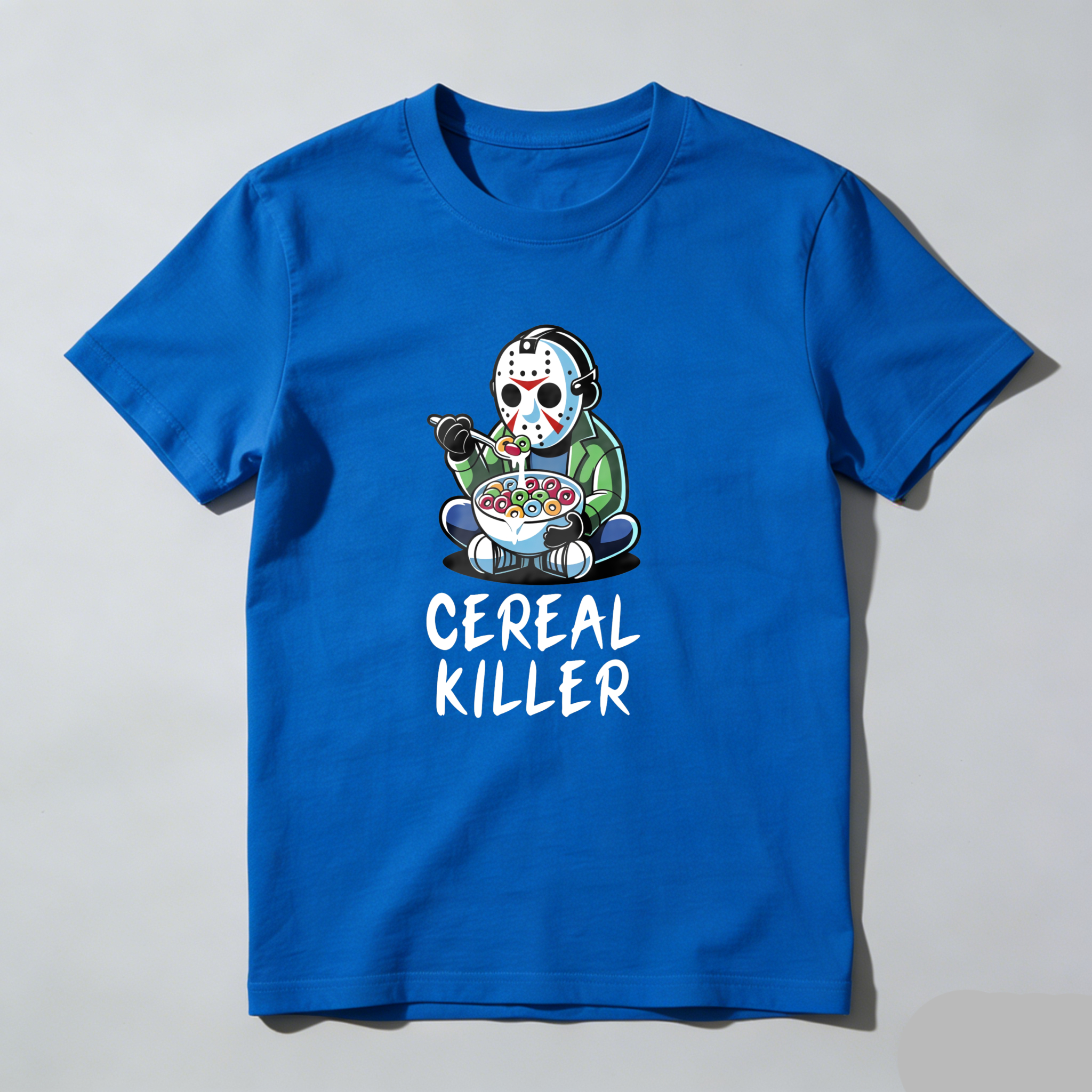 Cereal Killer Character Eating Cereal tshirt 100% cotton