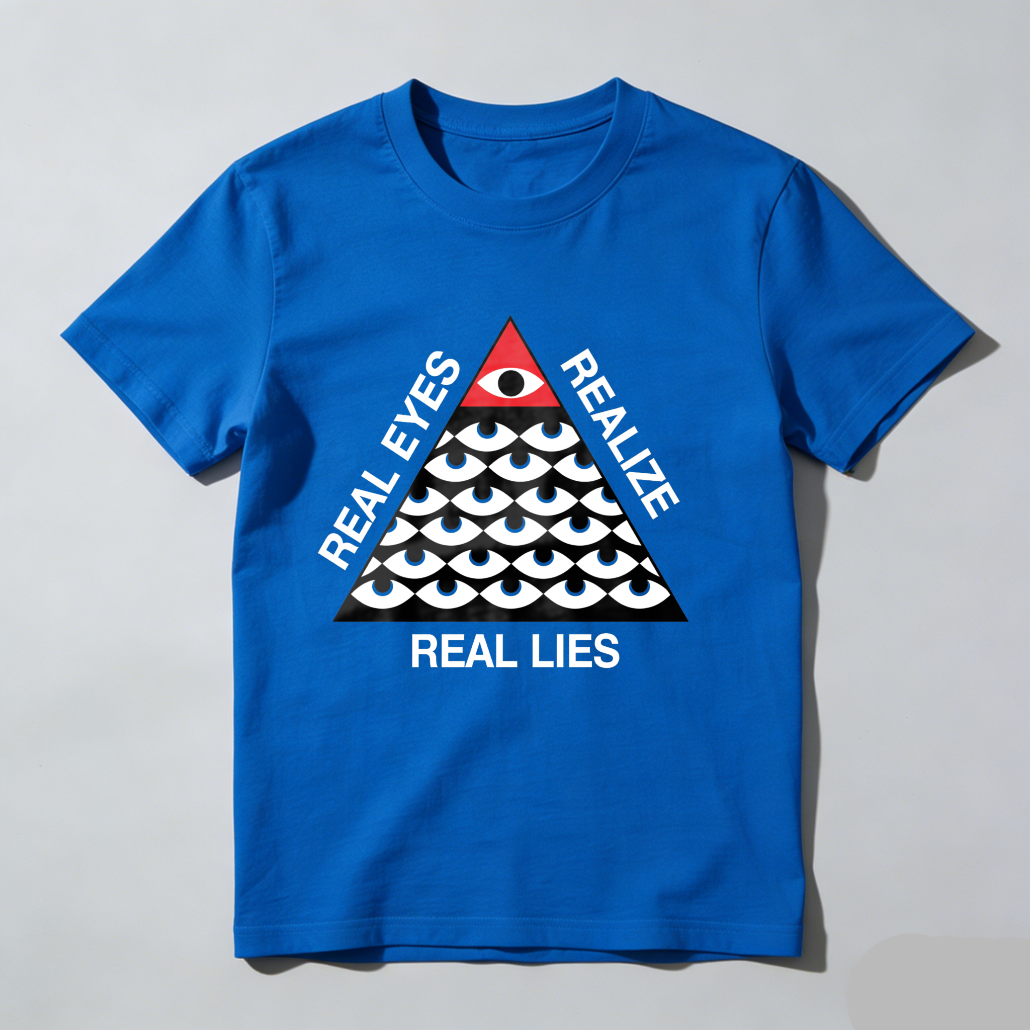 Dorawear™Real Eyes Realize Real Lies Pyramid Eye Pattern  T Shirt