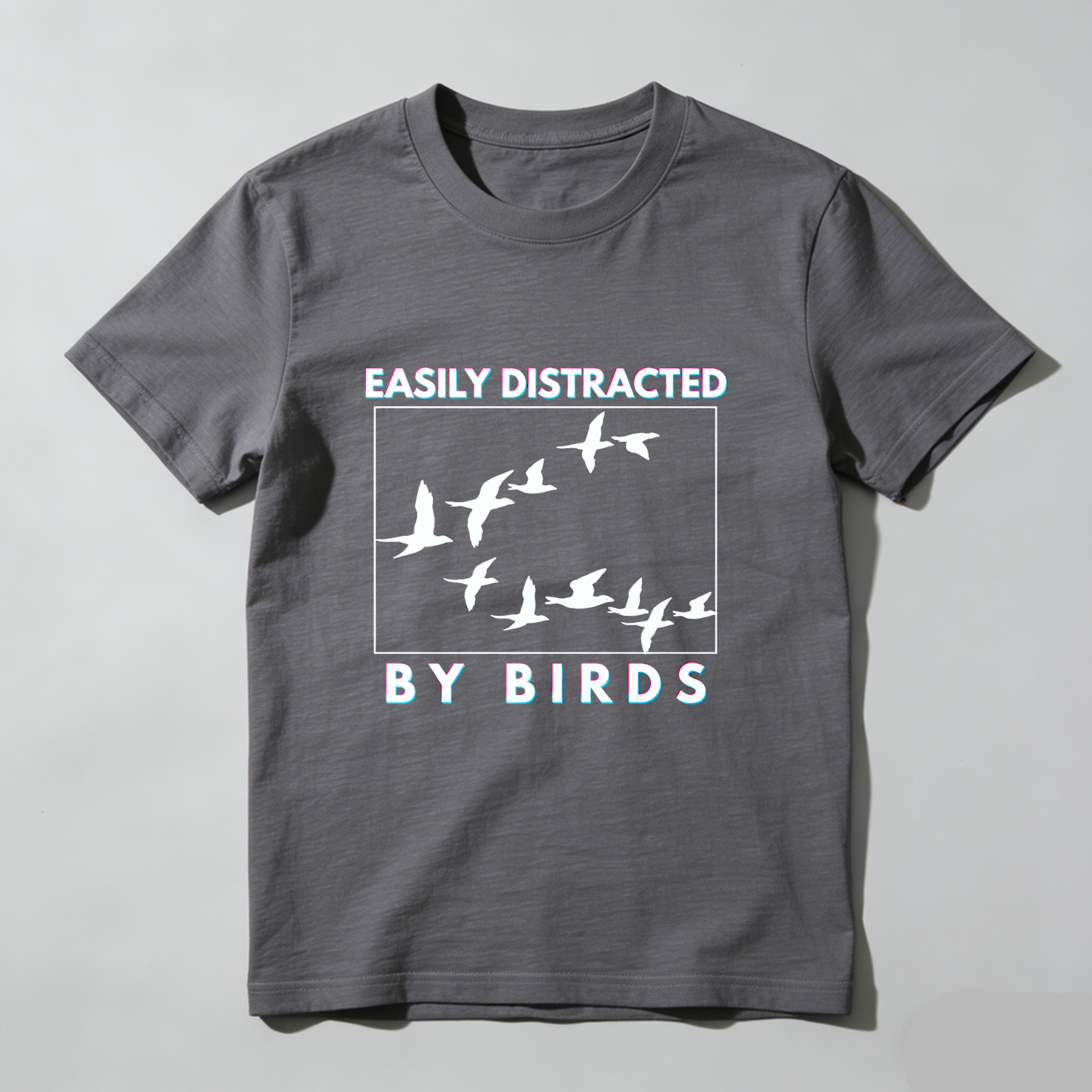 Dorawear Easily Distracted By Birds Pure Cotton Short Sleeve T Shirt