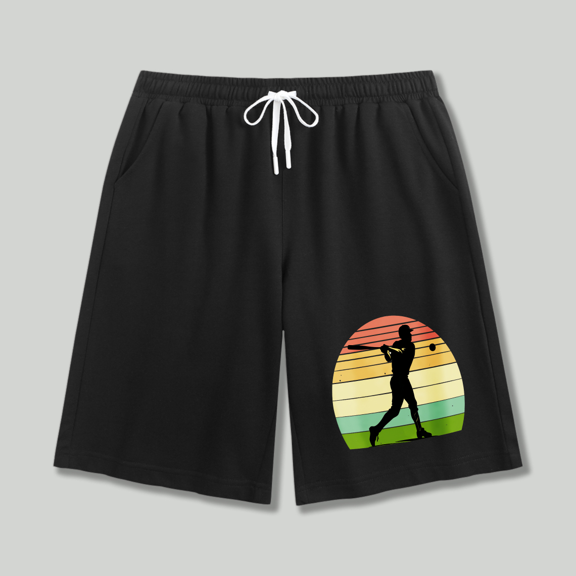 Dorawear™ Baseball Player Sunset Silhouette Shorts-Dorawear