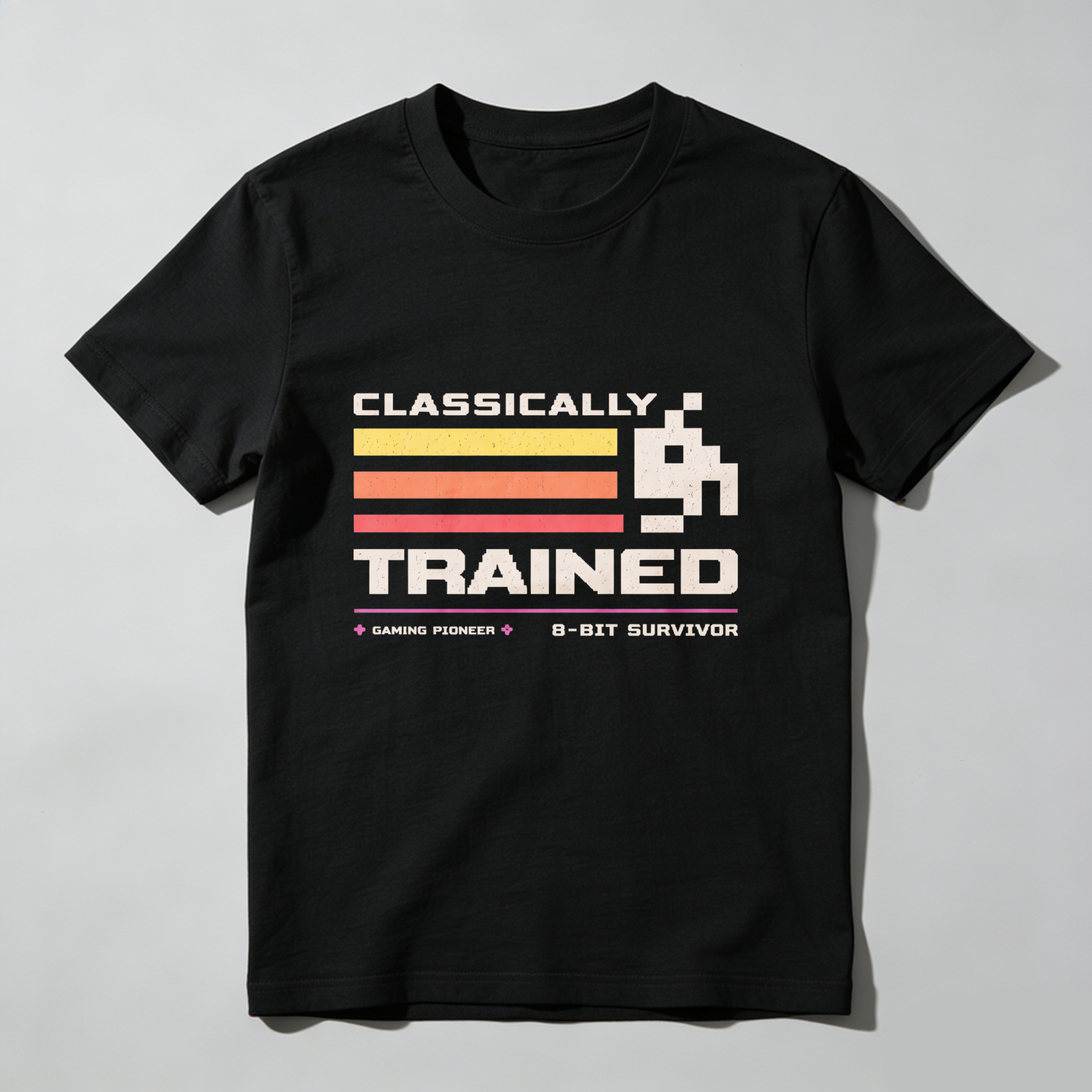 Dorawear™ Classically Trained Gaming Pioneer 8 Bit Survivor Pure Cotton Short Sleeve T Shirt-Dorawear