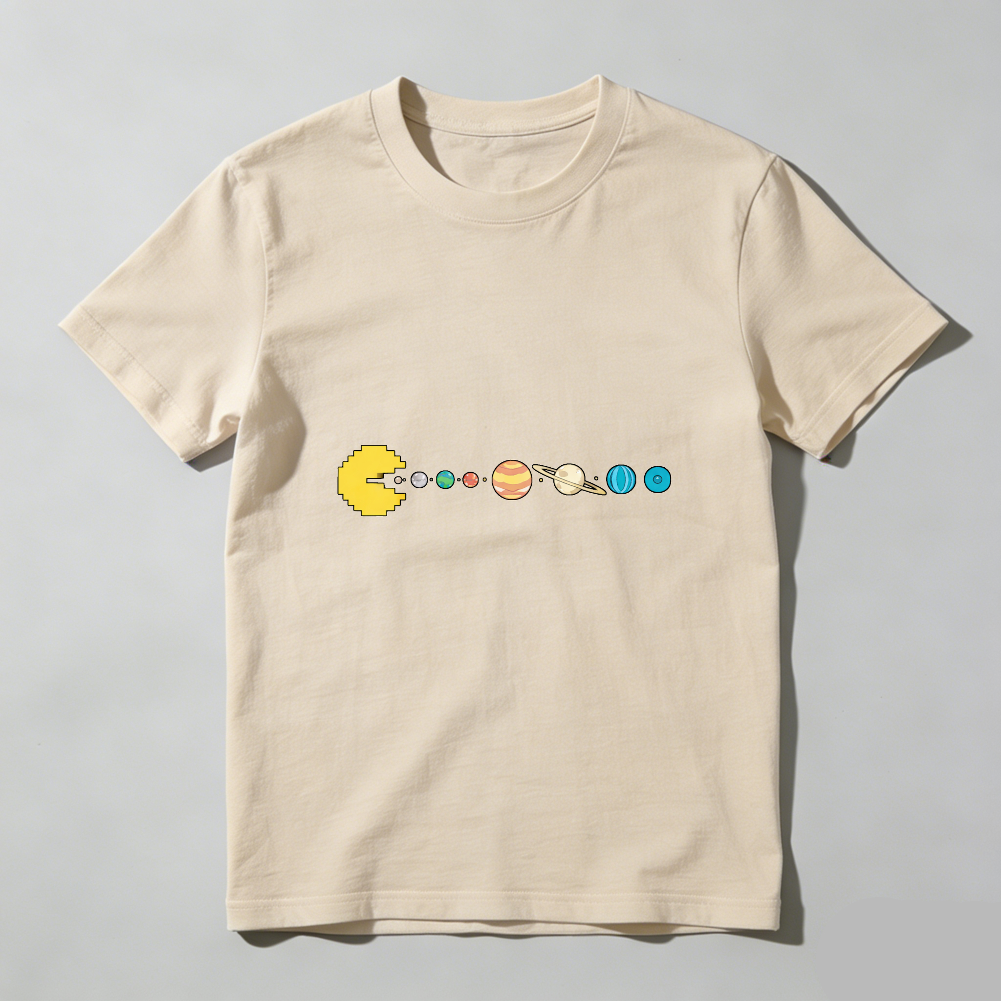 Dorawear™ Pacman Solar System Pure Cotton Short Sleeve T Shirt-Dorawear