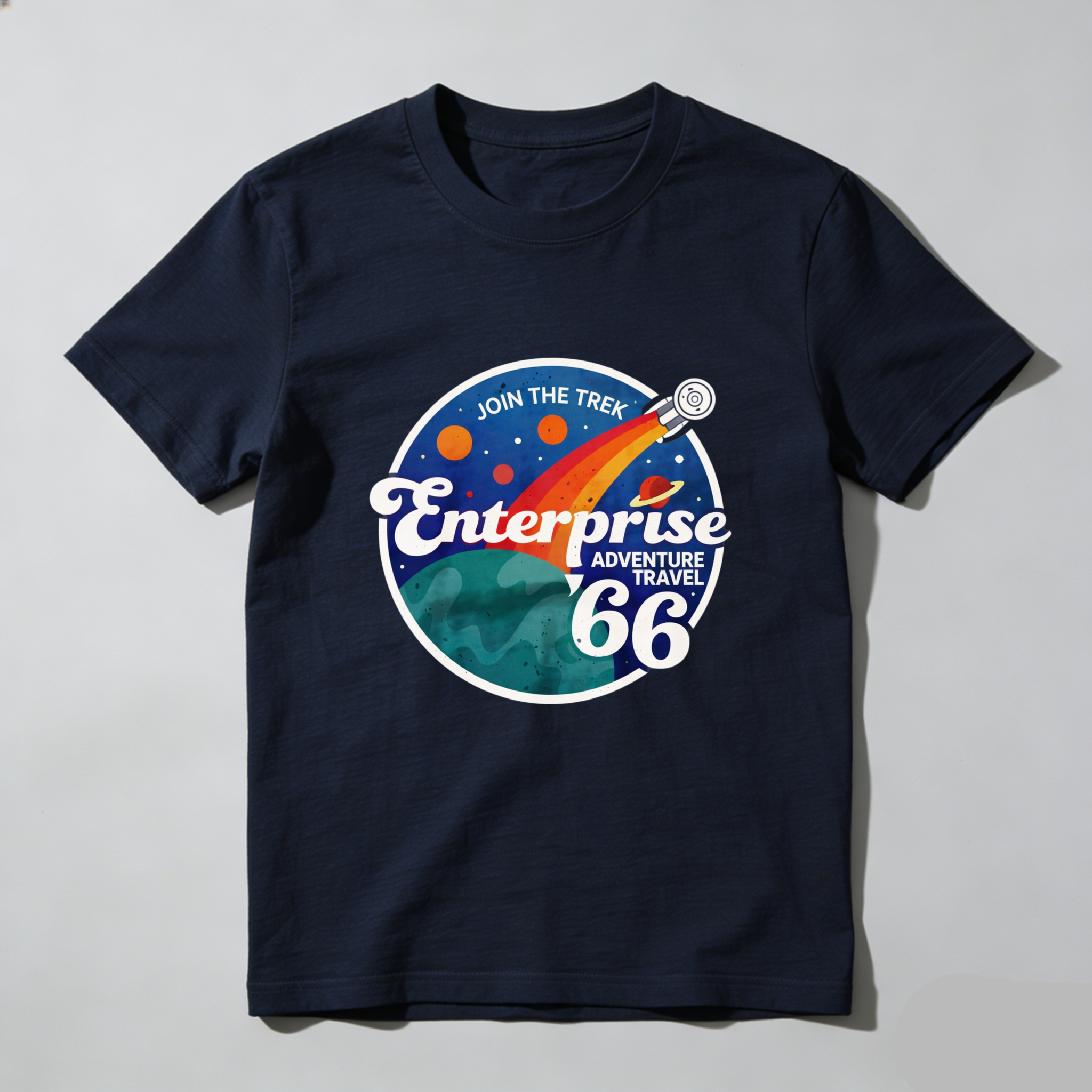 Dorawear™ Enterprise Adventure Travel 66 Join The Trek Pure Cotton Short Sleeve T Shirt-Dorawear