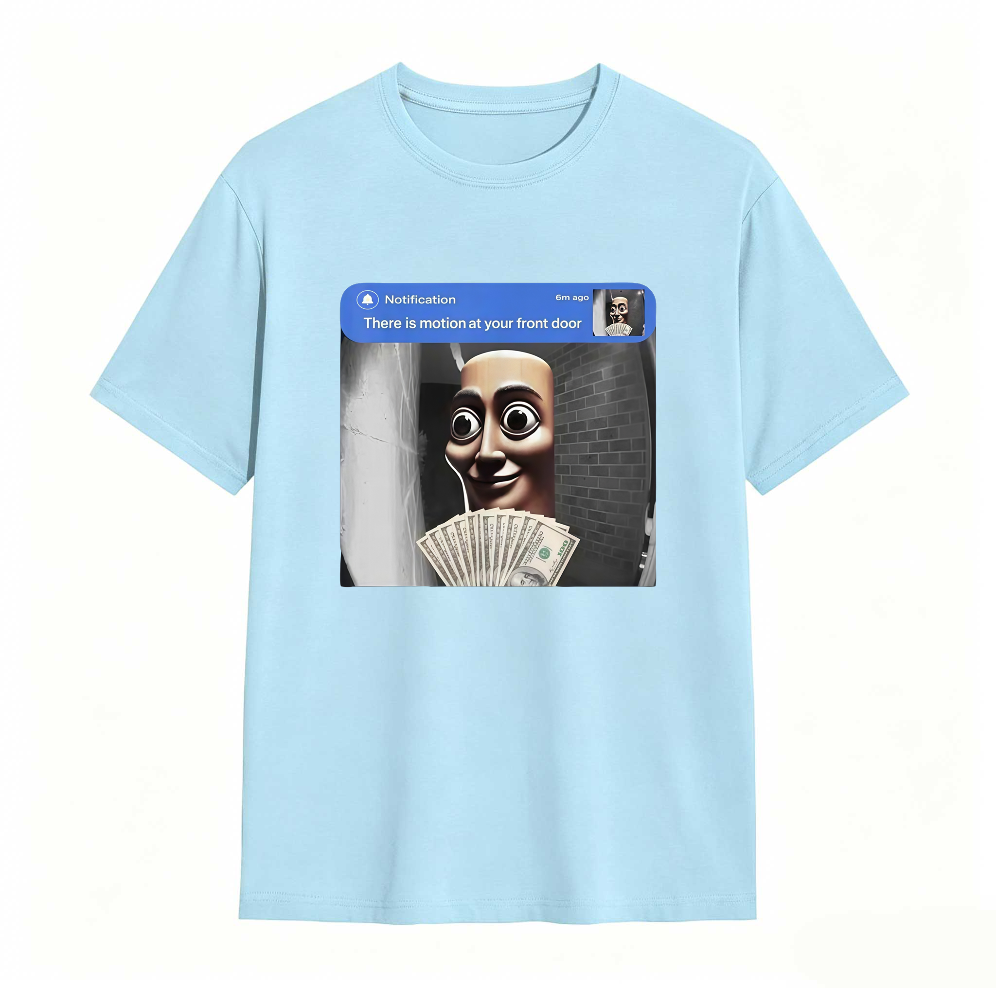  Dorawear™“There is movement at your front door” Tung Tung Tung Sahur meme cotton T-shirt