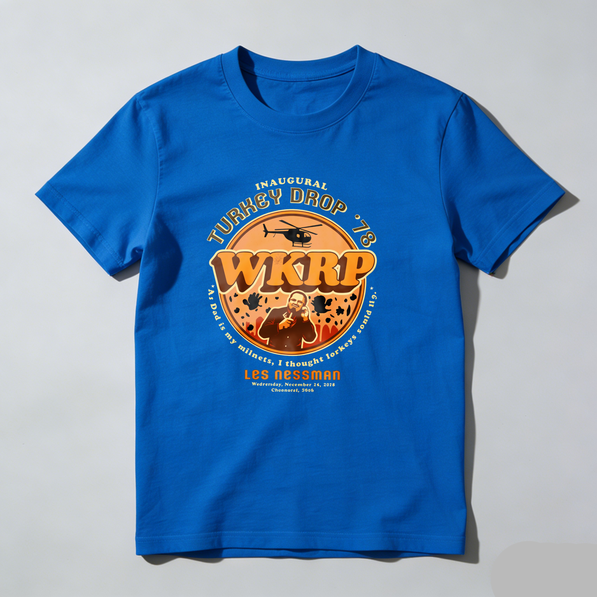Dorawear™ Inaugural Turkey Drop 78 Wkrp Les Nessman T Shirt