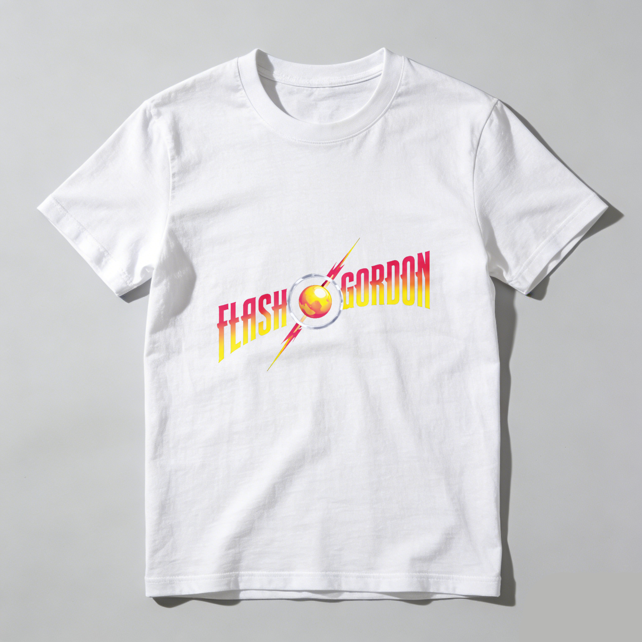 Dorawear™ Flash Gordon Logo Design Pure Cotton Short Sleeve T Shirt-Dorawear