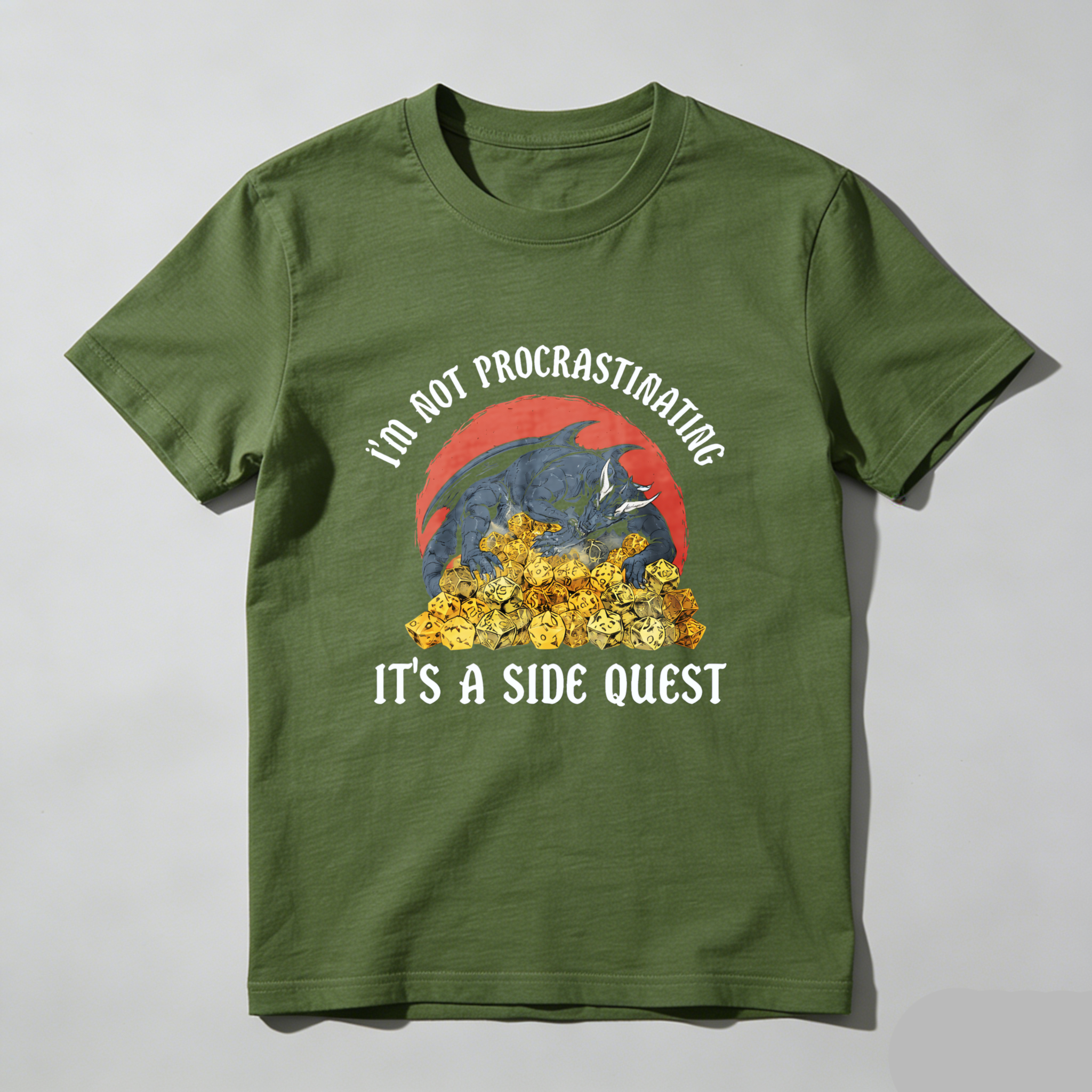Dorawear™ Dragon Hoard Procrastination Side Quest Pure Cotton Short Sleeve T-Shirt-Dorawear