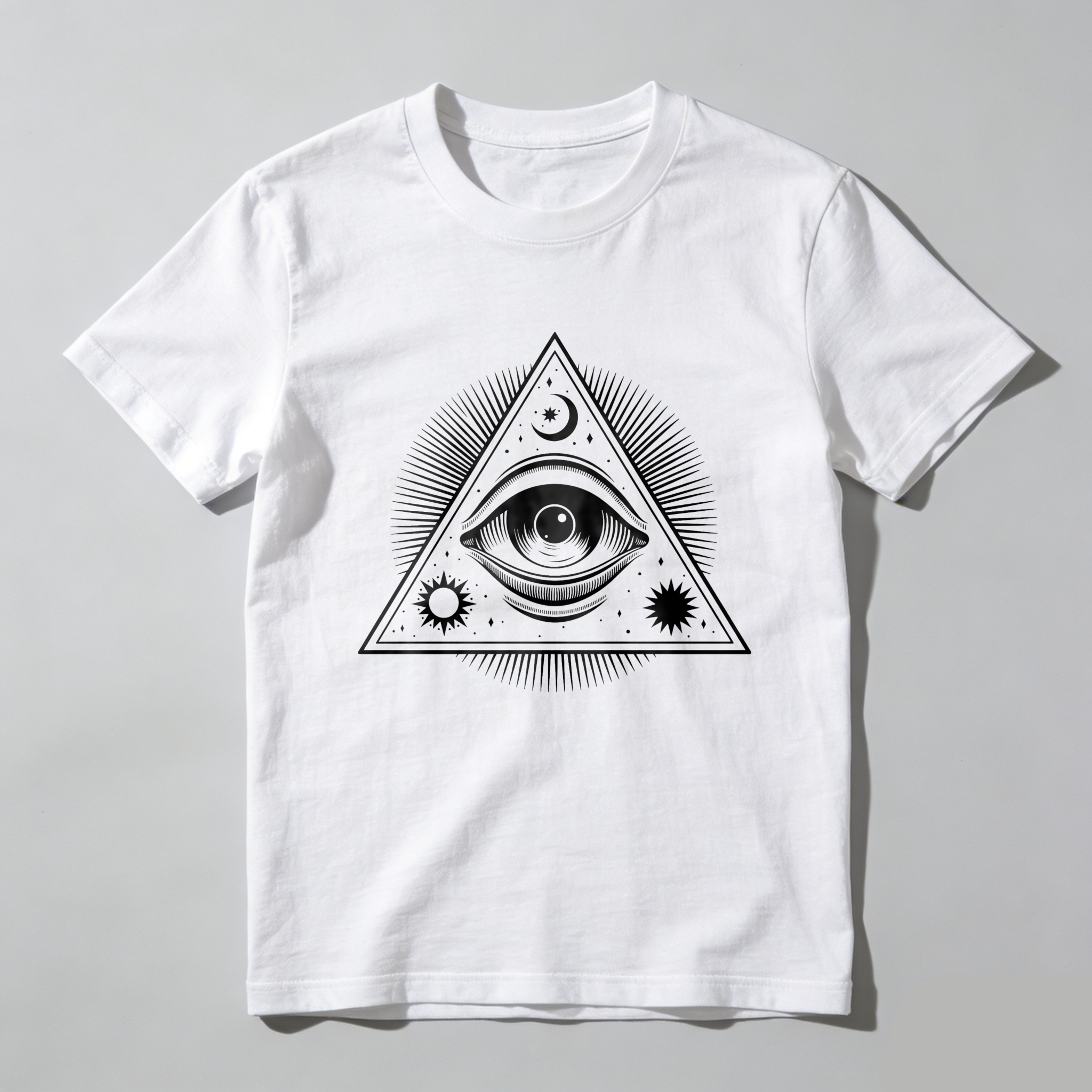 Dorawear™ All Seeing Eye In Triangle With Sun Moon Stars T Shirt