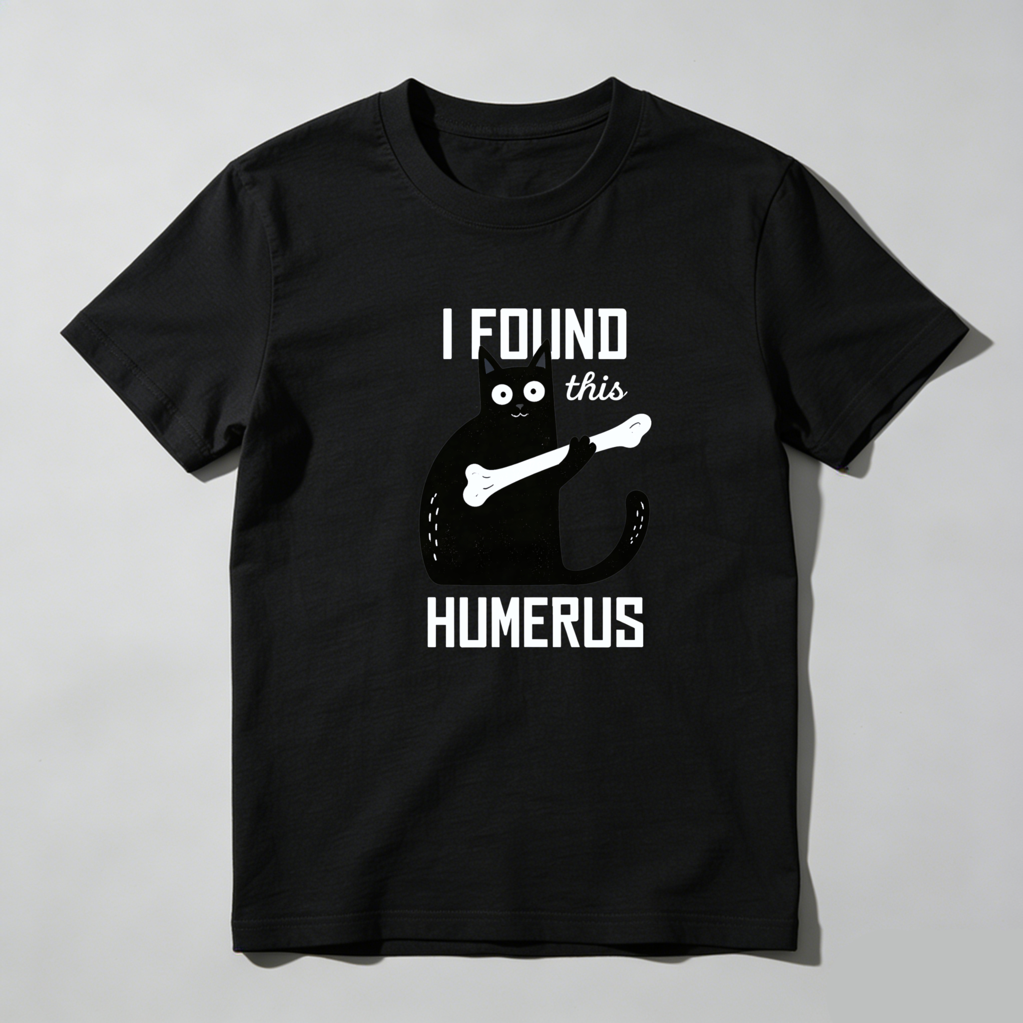 Dorawear™ I Found This Humerus Cat Bone Pure Cotton Short Sleeve T Shirt-Dorawear