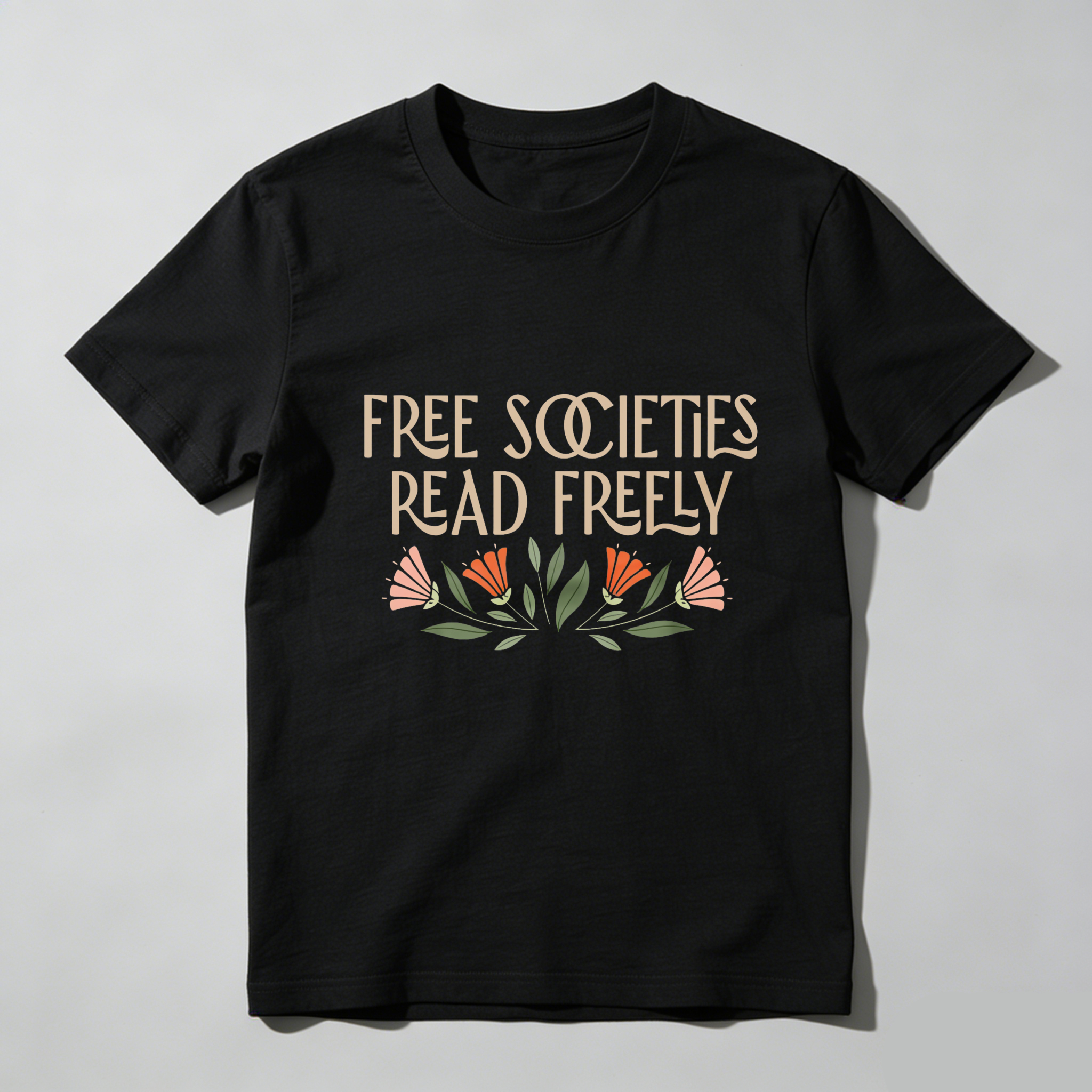 Dorawear Free Societies Read Freely With Flowers T Shirt