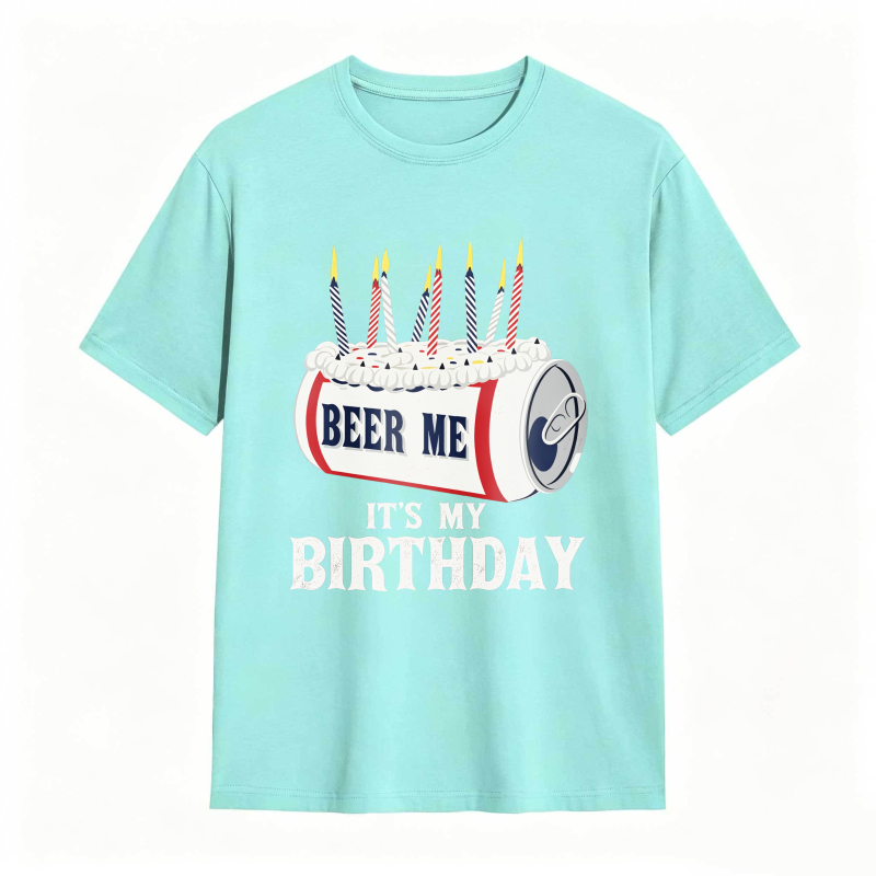 Dorawear™ Beer Can With Candles And Text Beer Me Its My Birthday Unisex Classic T-shirt