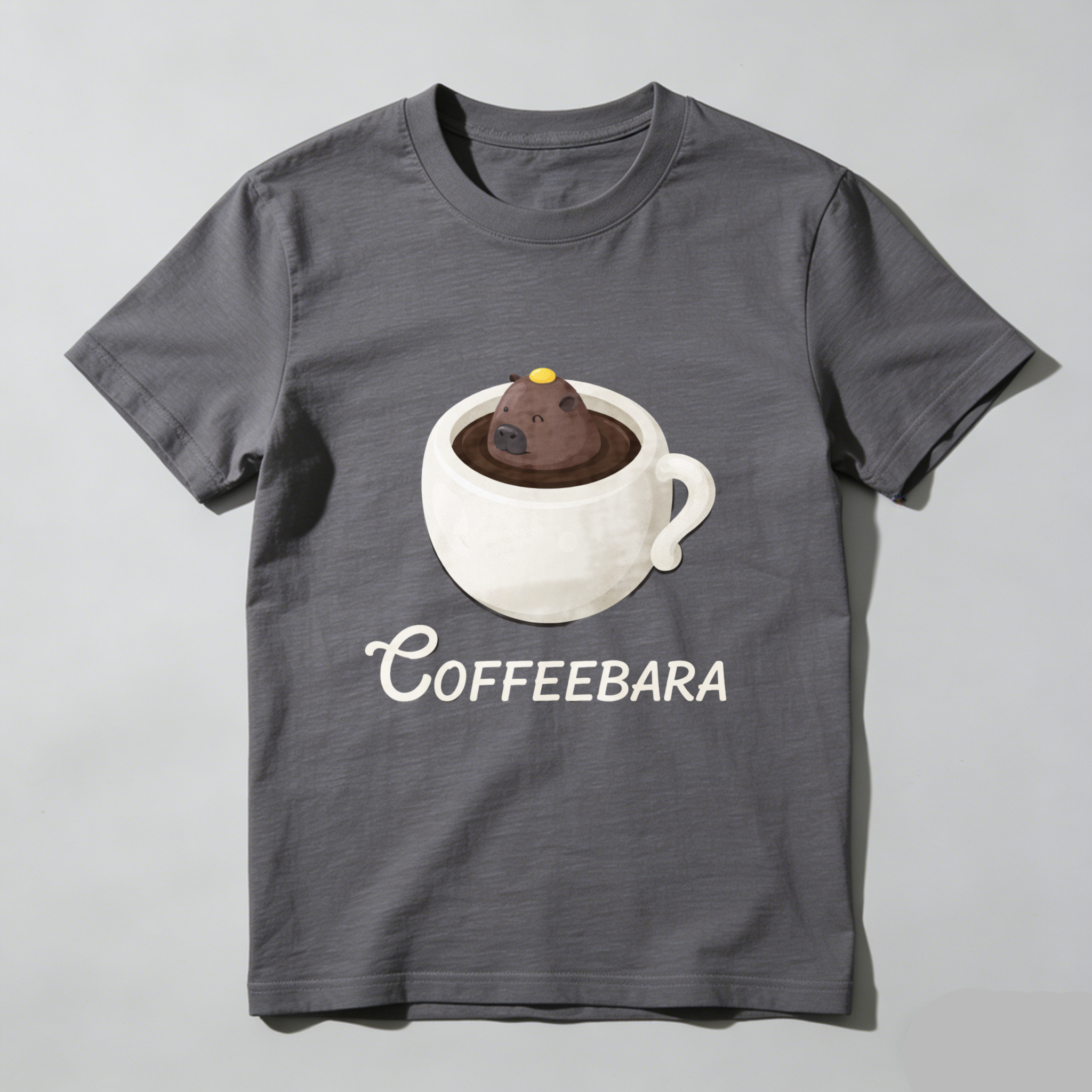 Dorawear™ Coffee Bara Coffee Cup Bear Pure Cotton Short Sleeve T-Shirt-Dorawear