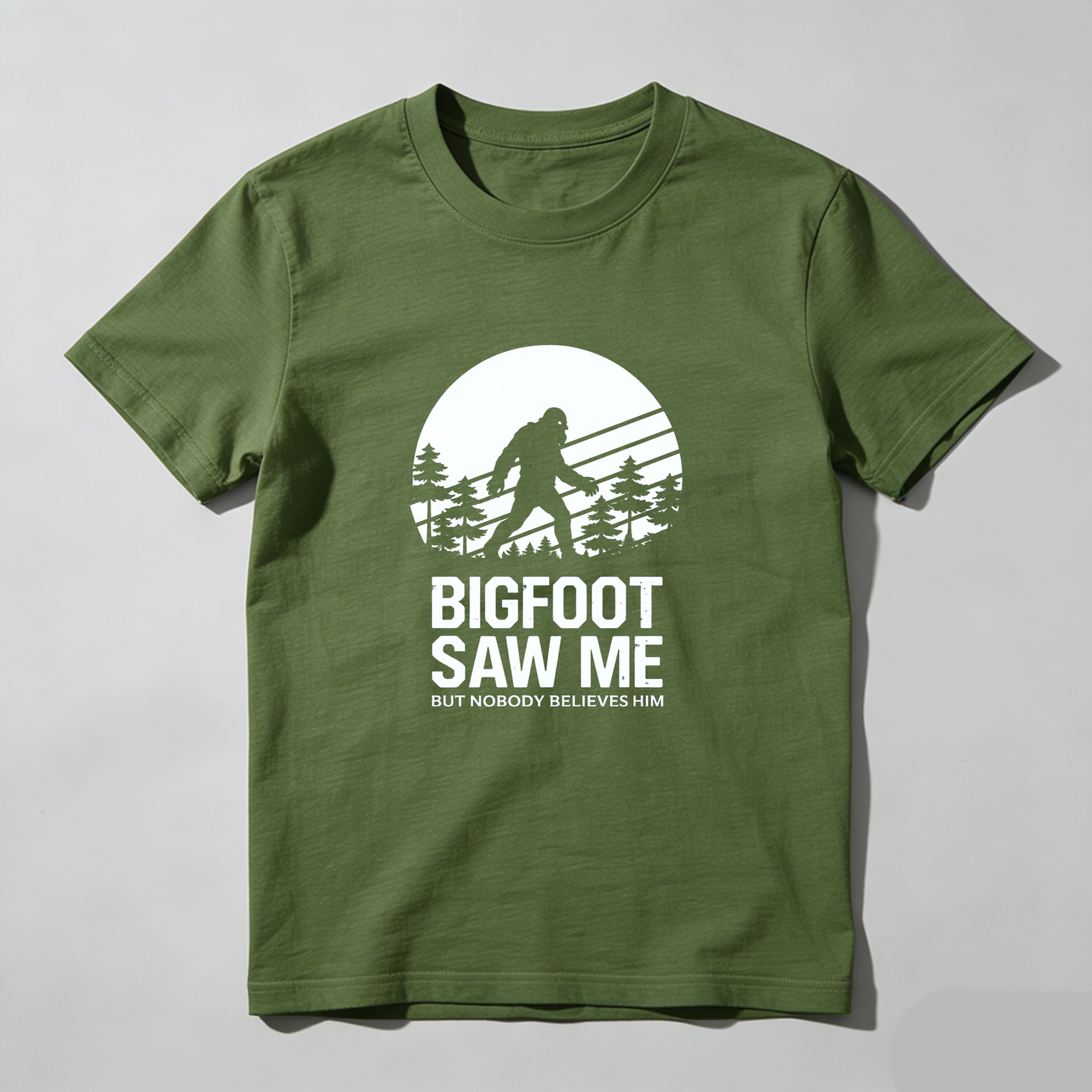 Dorawear Bigfoot Saw Me But Nobody Believes Him Pure Cotton Short Sleeve T Shirt