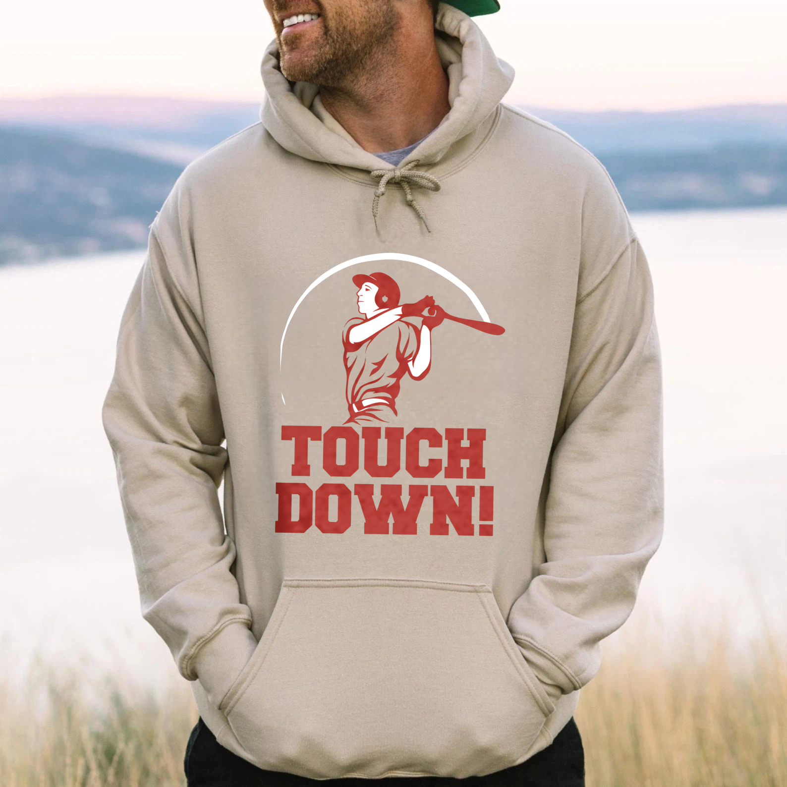Dorawear™ Touch Down Baseball Player Hoodie Sport Design Sweatshirt Unisex Casual Wear-Dorawear