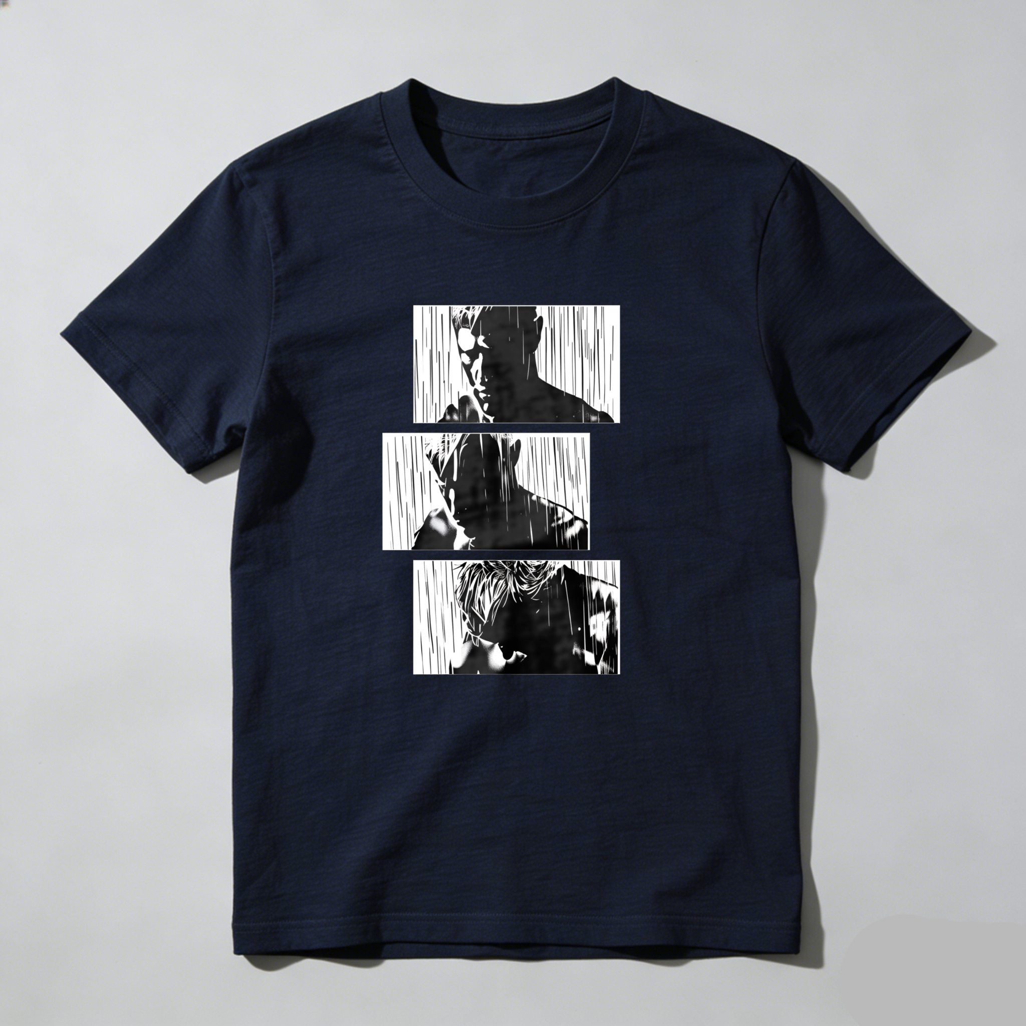 Three Panel Black And White Portrait tshirt 100% cotton