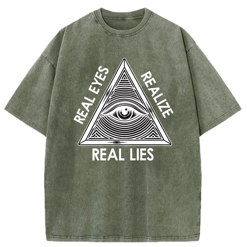 Dorawear™  Real Eyes Realize Real Lies Washed Cotton T-Shirt