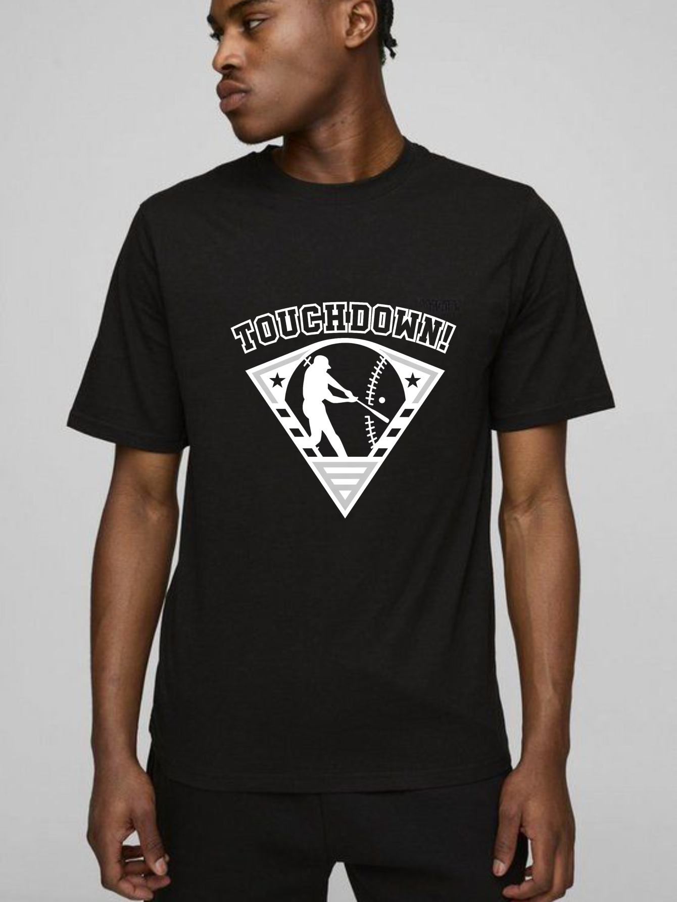 Dorawear™ Touchdown Baseball Player Bat Ball Stars Triangle  T Shirt