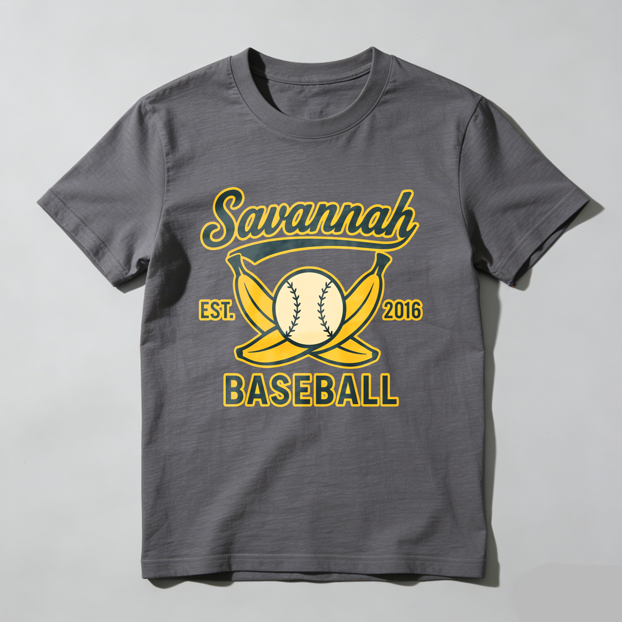 Dorawear™ Savannah Baseball Est 2016 Bat Ball Design  T Shirt-Dorawear