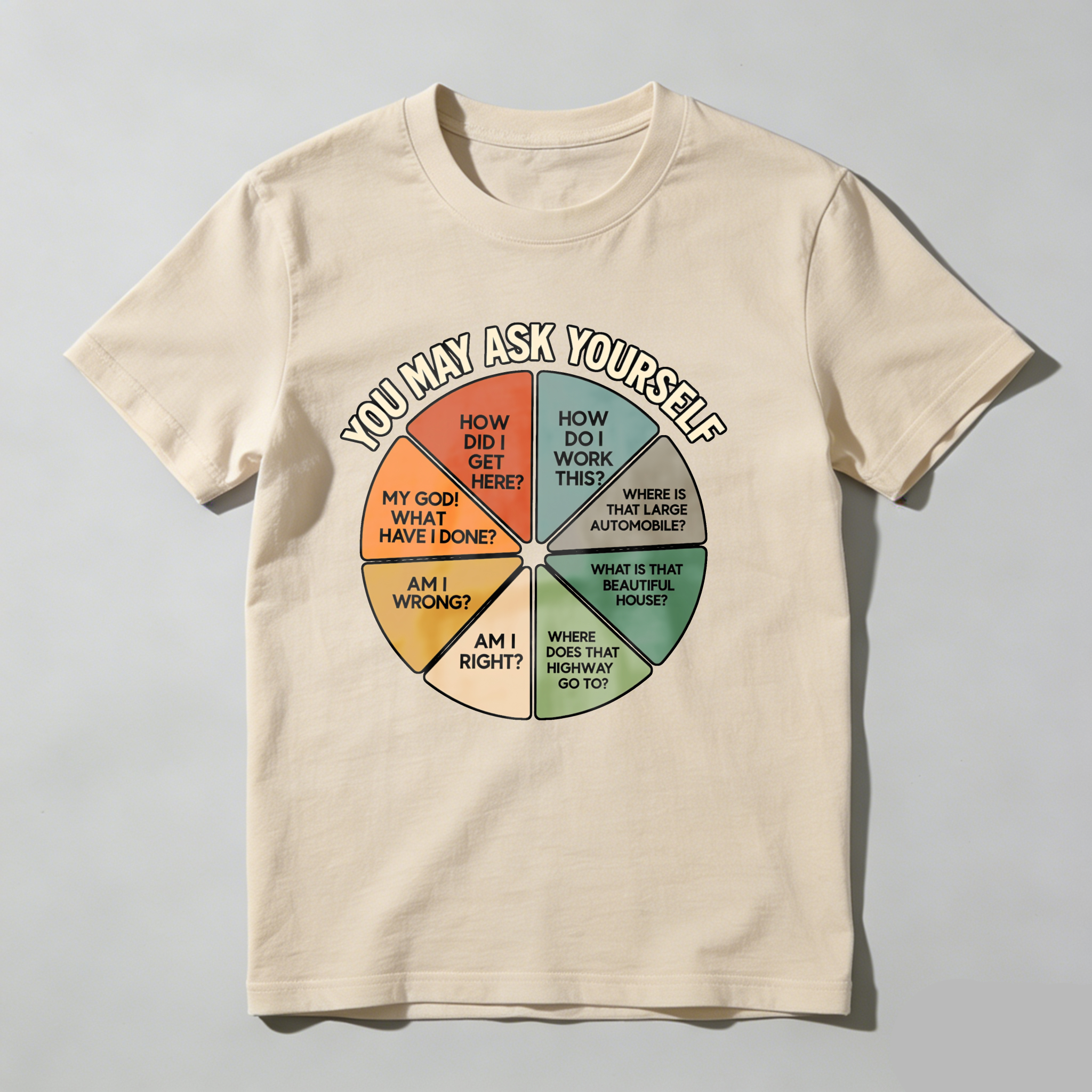 Dorawear™ You May Ask Yourself Wheel Of Questions T Shirt
