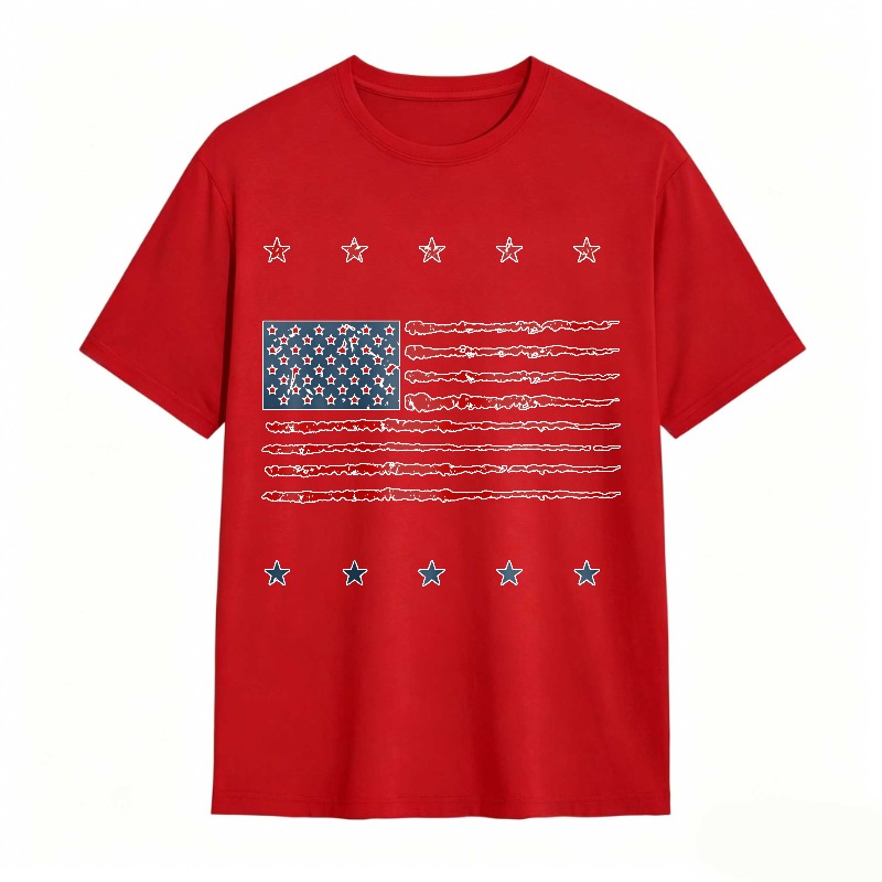 Dorawear™American Flag Design With Stars And Stripes T-shirt