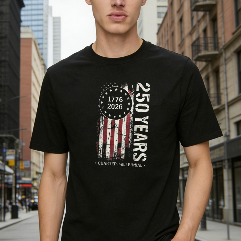 American Flag 1776 2026 250 Years Quarter Millennium T-shirt