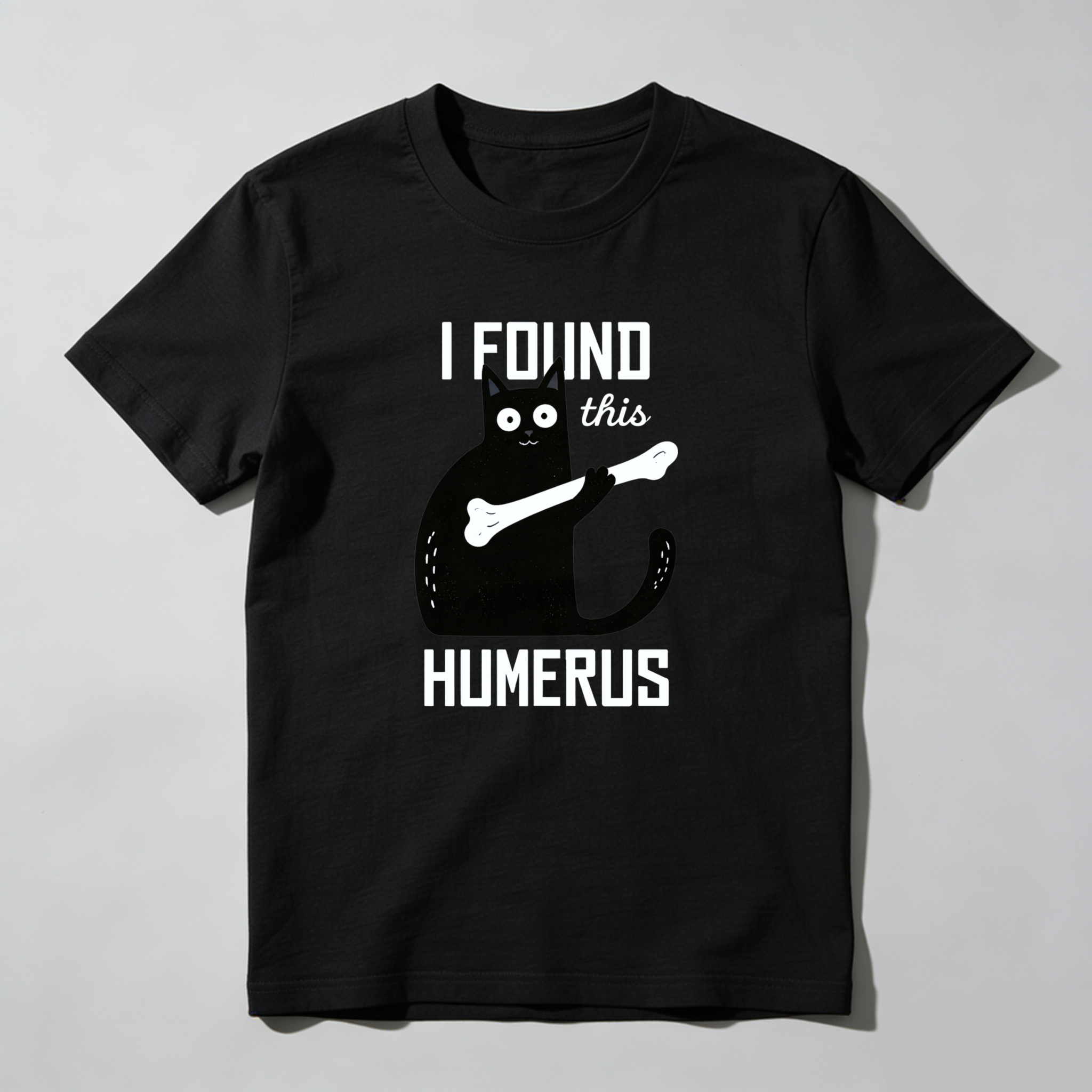 Dorawear™ I Found This Humerus Cat Bone Pure Cotton Short Sleeve T Shirt-Dorawear