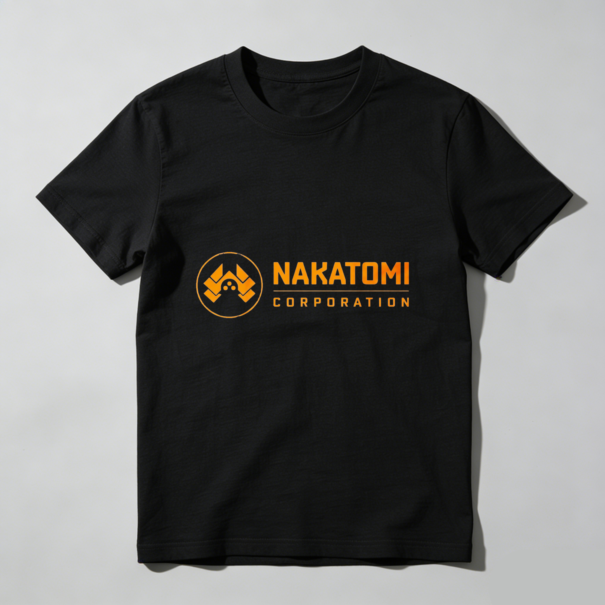 Dorawear Nakatomi Corporation Logo Orange Print Pure Cotton Short Sleeve T Shirt