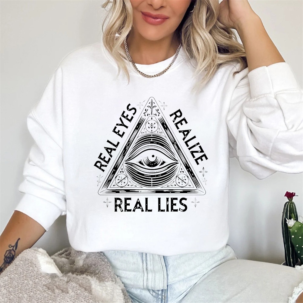 Dorawear™ All Seeing Eye Symbol Real Eyes Realize Real Lies Unisex Classic Sweatshirt(1)