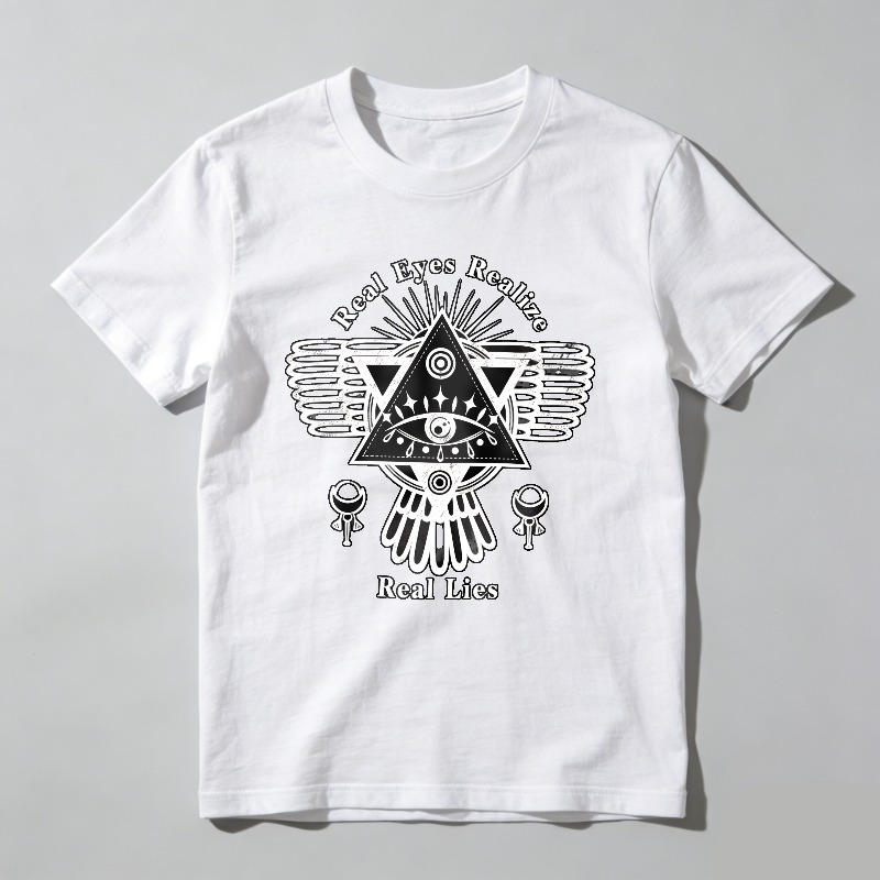 Dorawear™ Real Eyes Realize Real Lies Symbol Pattern T Shirt