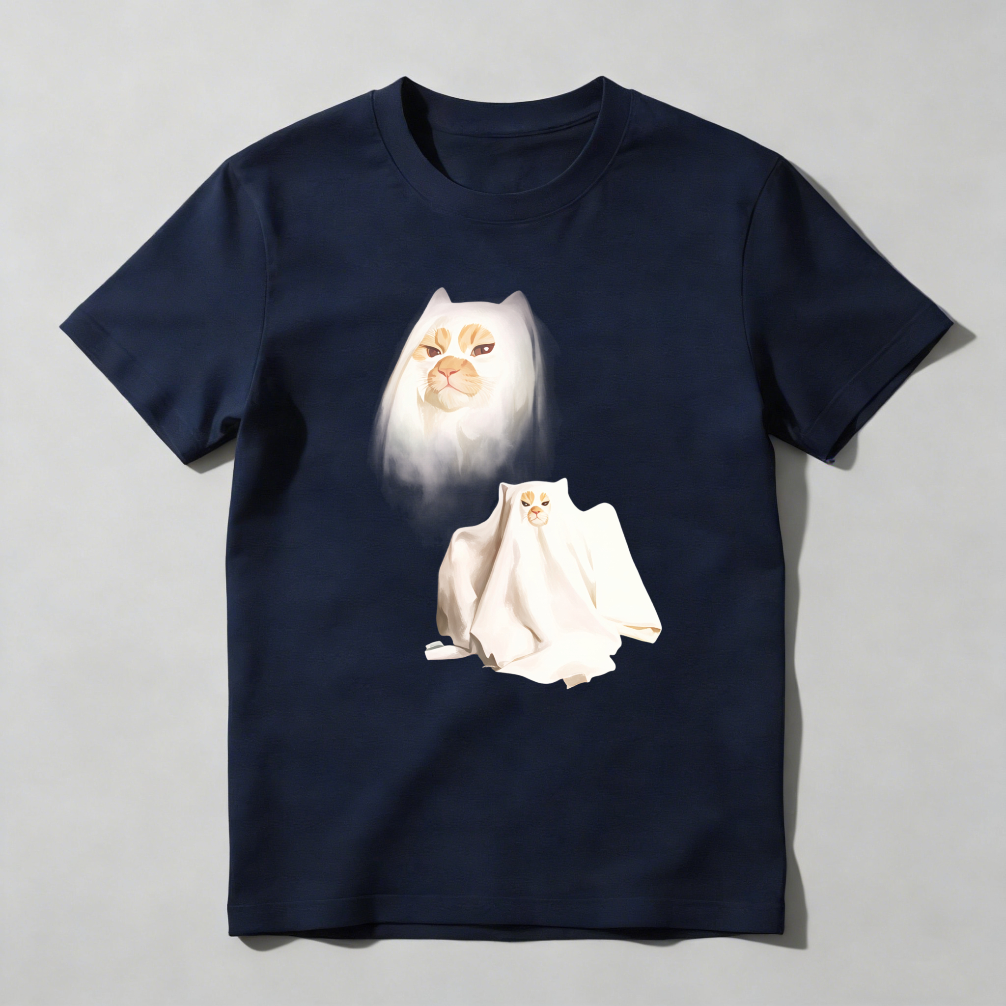 Dorawear™ Cat And Towel Art Print Design T Shirt