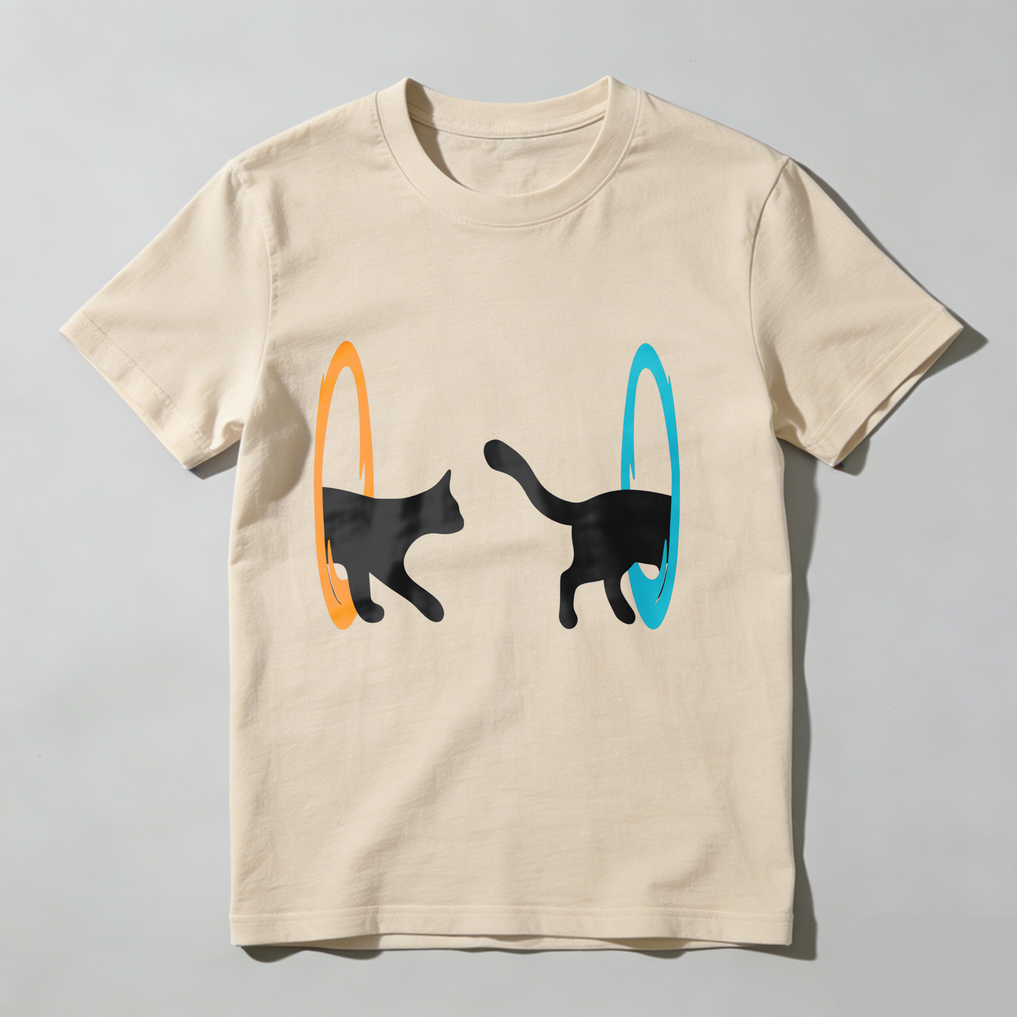 Dorawear™ Orange Circle Black Cat Blue Circle T Shirt